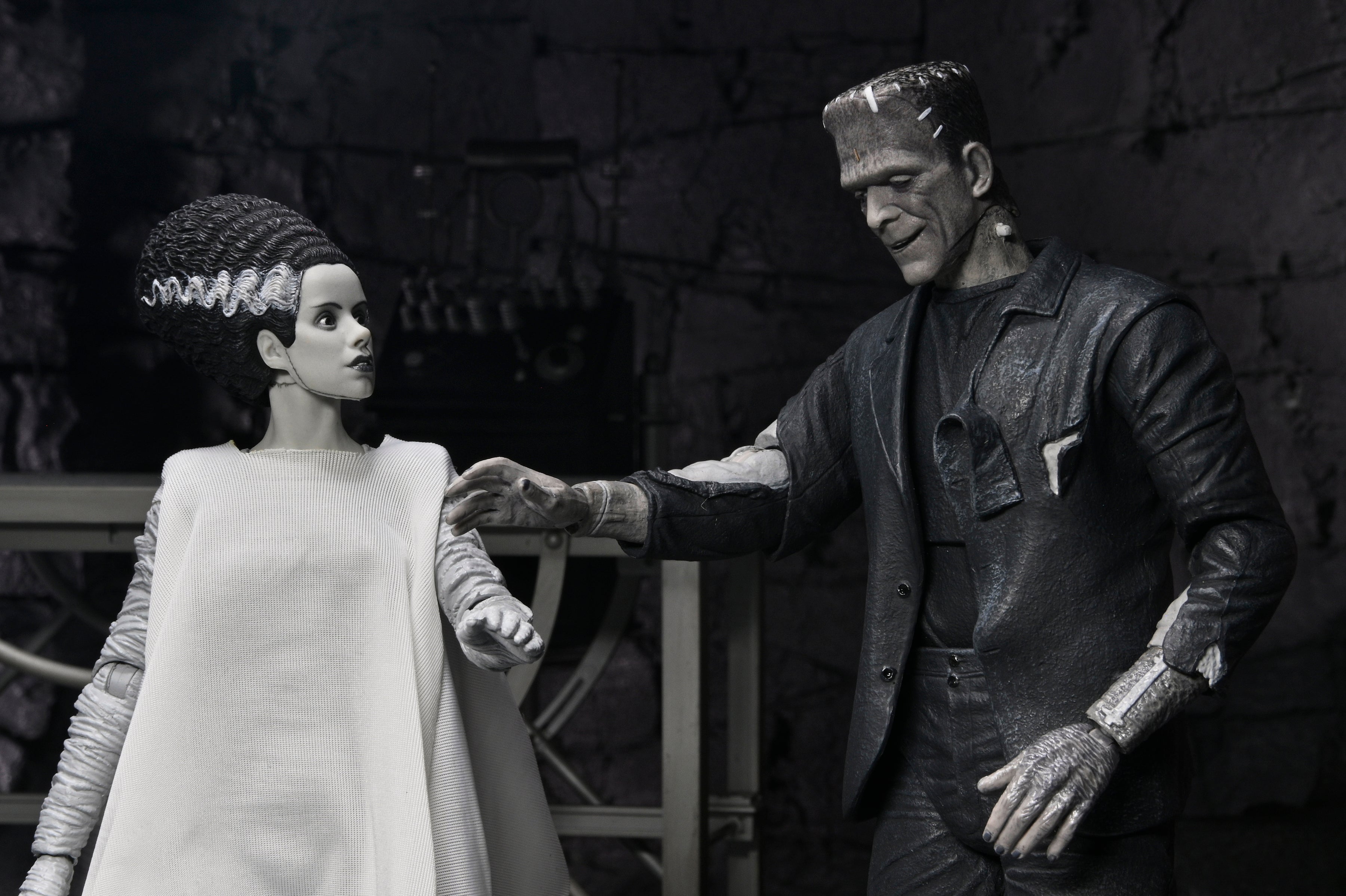 Universal Monsters - The Bride of Frankenstein 90th Anniversary The Monster and His Mate 7" Scale Action Figure 2-Pack (Black &amp; White) on the NECA Store