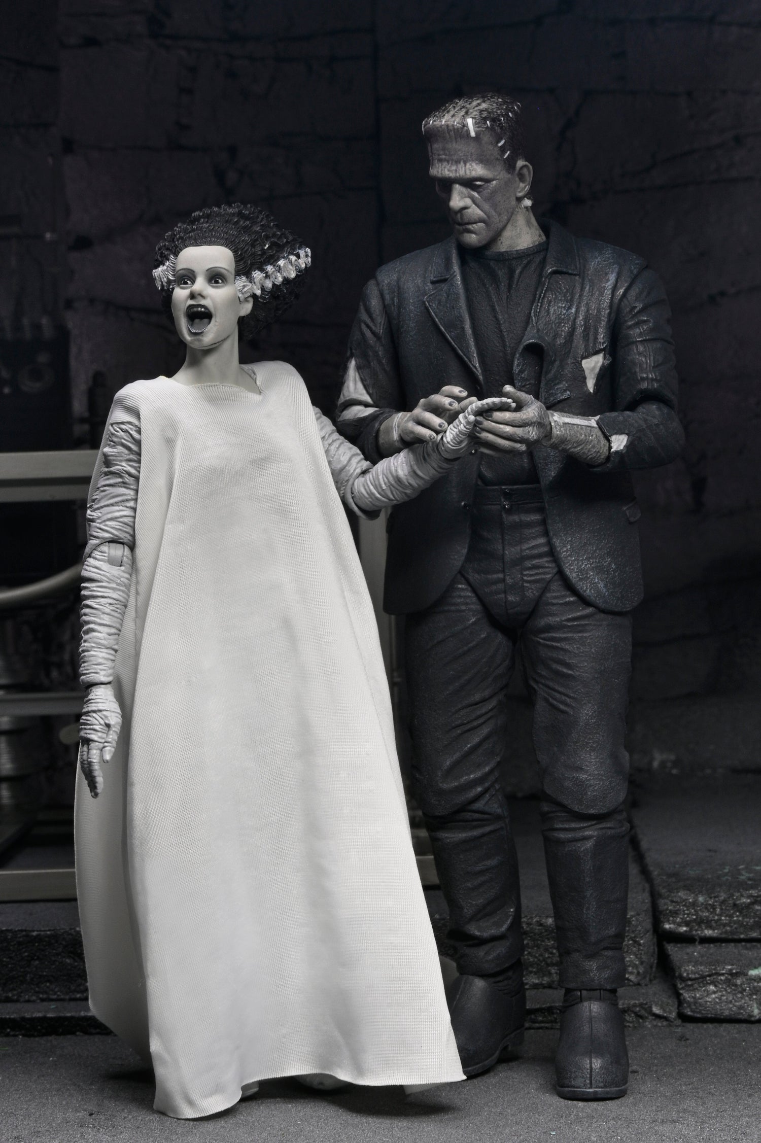 Universal Monsters - The Bride of Frankenstein 90th Anniversary The Monster and His Mate 7" Scale Action Figure 2-Pack (Black &amp; White) on the NECA Store