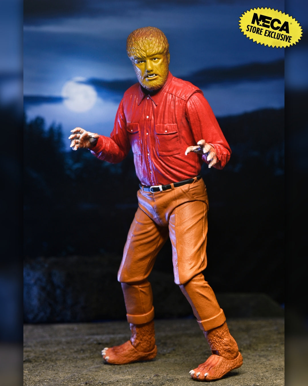 Universal Monsters - Frankenstein, Wolfman, Mummy &amp; Dracula (Classic Movie Monsters) 7” Scale Action Figure Bundle - NECA - Shown: Wolfman