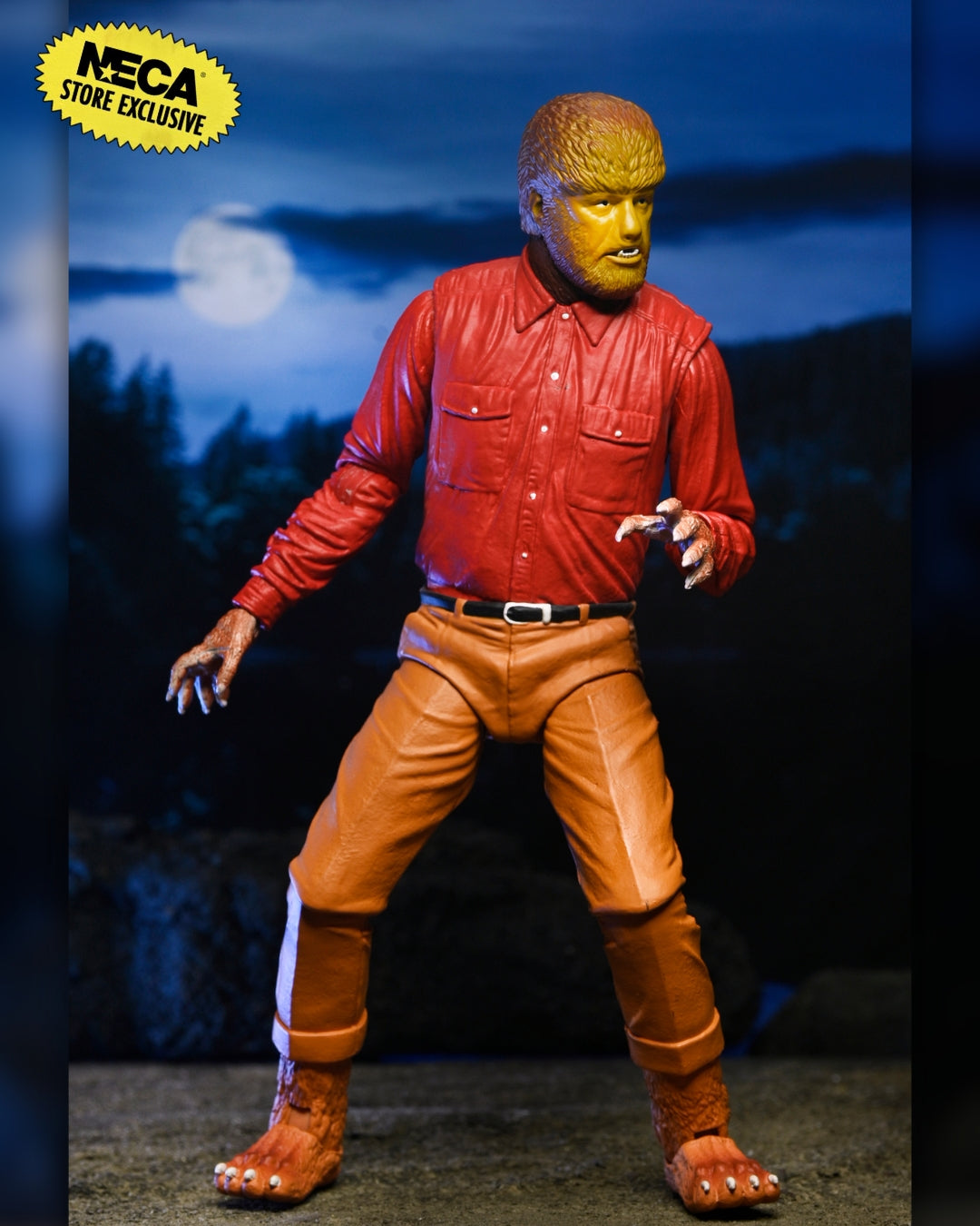 Universal Monsters - Frankenstein, Wolfman, Mummy &amp; Dracula (Classic Movie Monsters) 7” Scale Action Figure Bundle - NECA - Shown: Wolfman