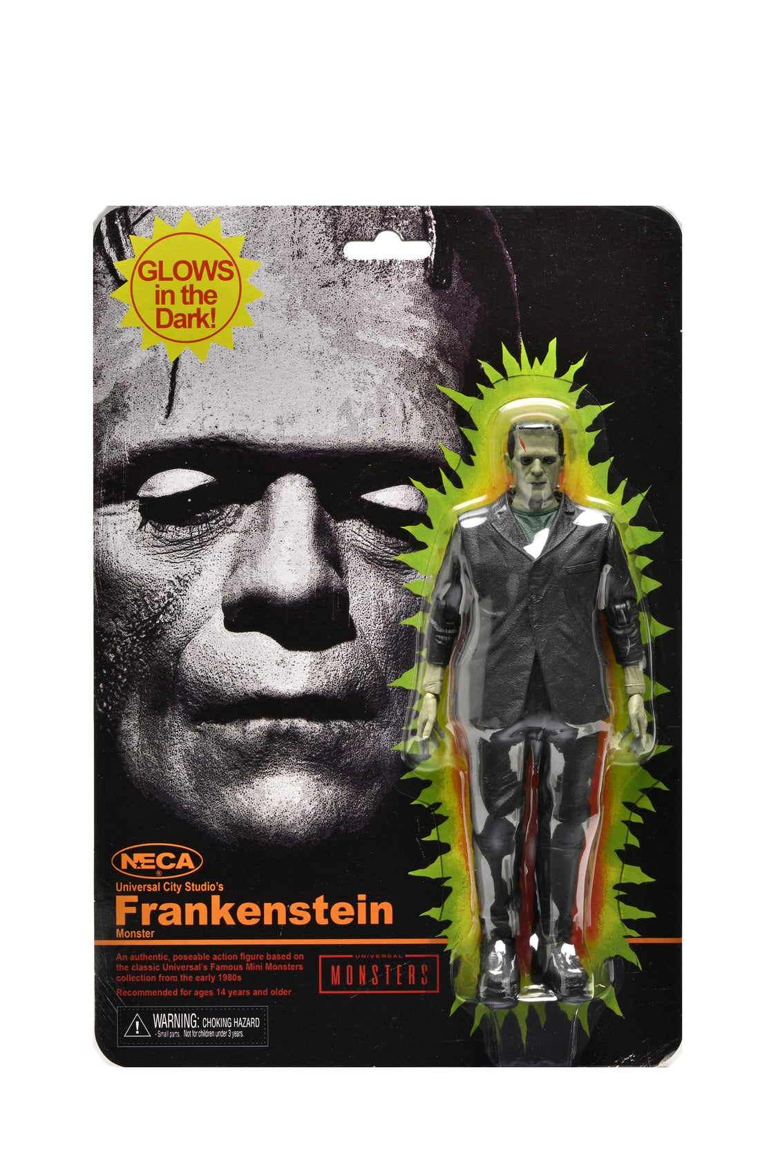 Universal Monsters - Glow-in-the-Dark Retro Frankenstein 7&quot; Scale Action Figure - NECA