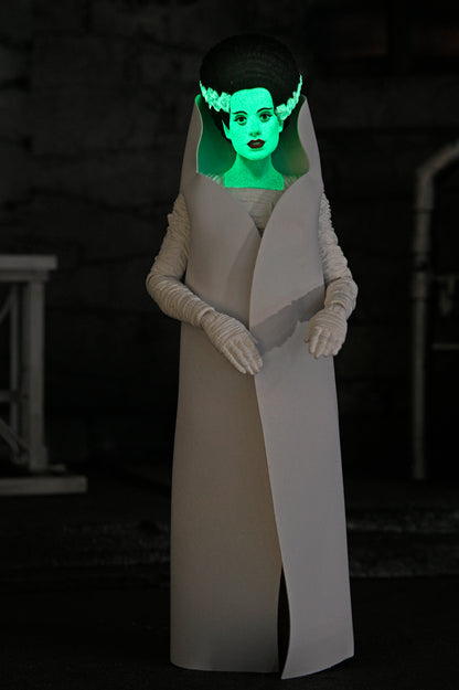 Universal Monsters - 90th Anniversary Glow-in-the-Dark Retro Bride of Frankenstein 7” Scale Action Figure (2025 Con Exclusive) - NECA