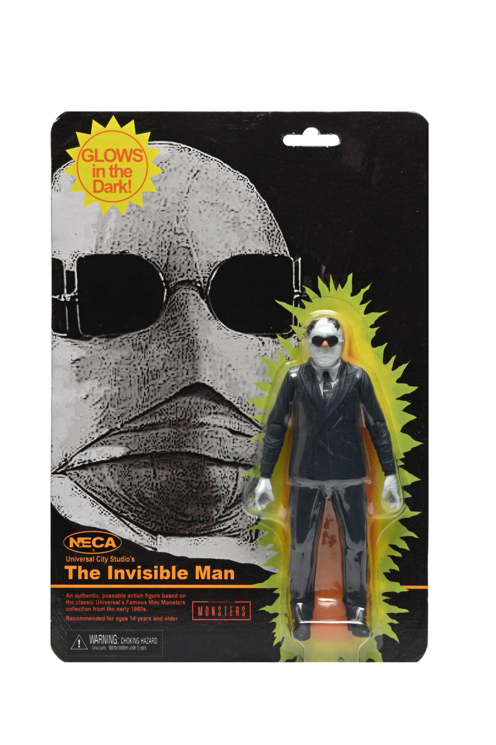 Universal Monsters – Glow-in-the-Dark Retro Invisible Man 7” Scale Action Figure (2024 Con Exclusive) - NECA