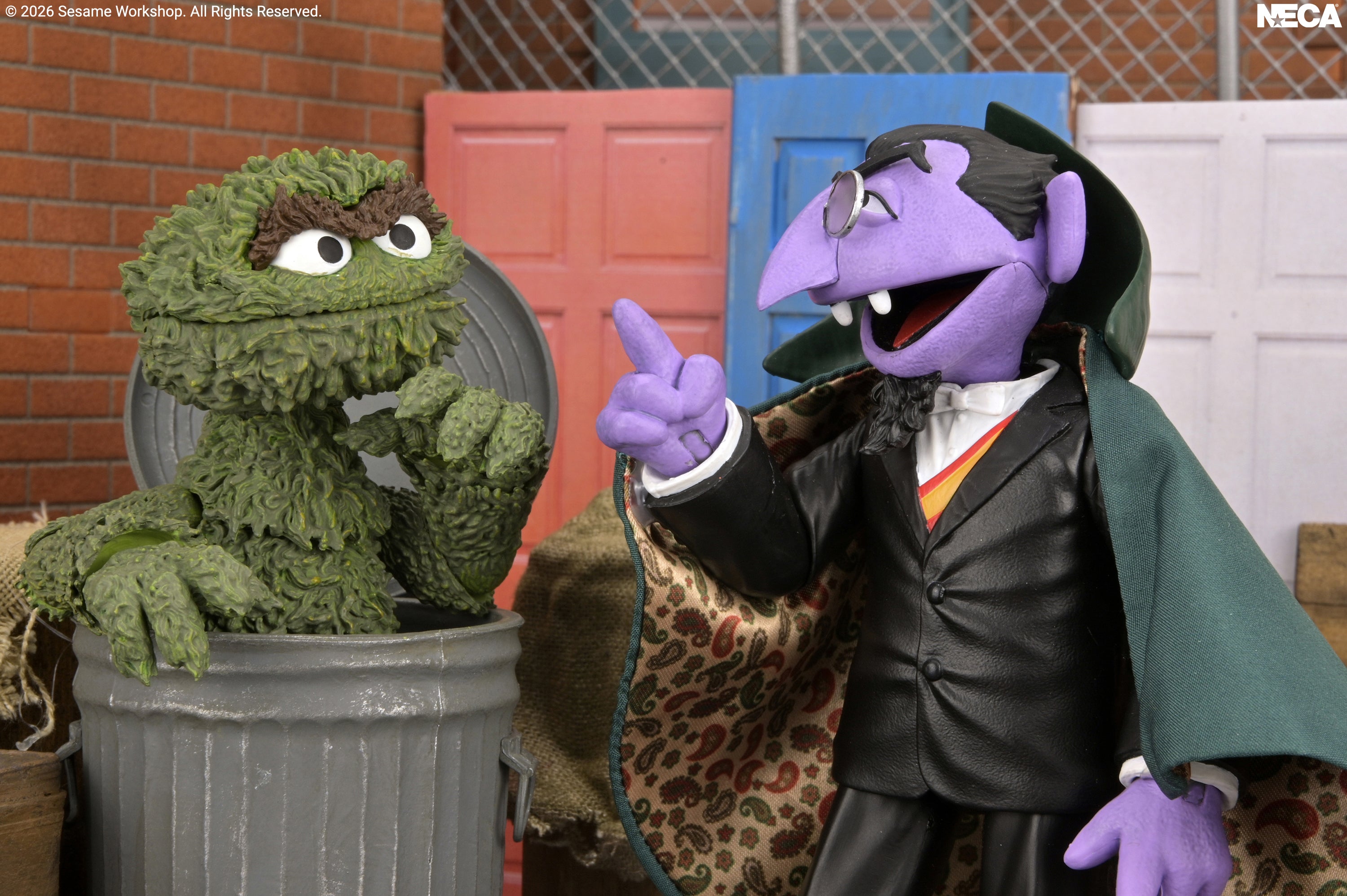 Sesame Street - Ultimate Oscar the Grouch 7” Scale Action Figure on the NECA Store - Featuring Oscar the Grouch and The Count