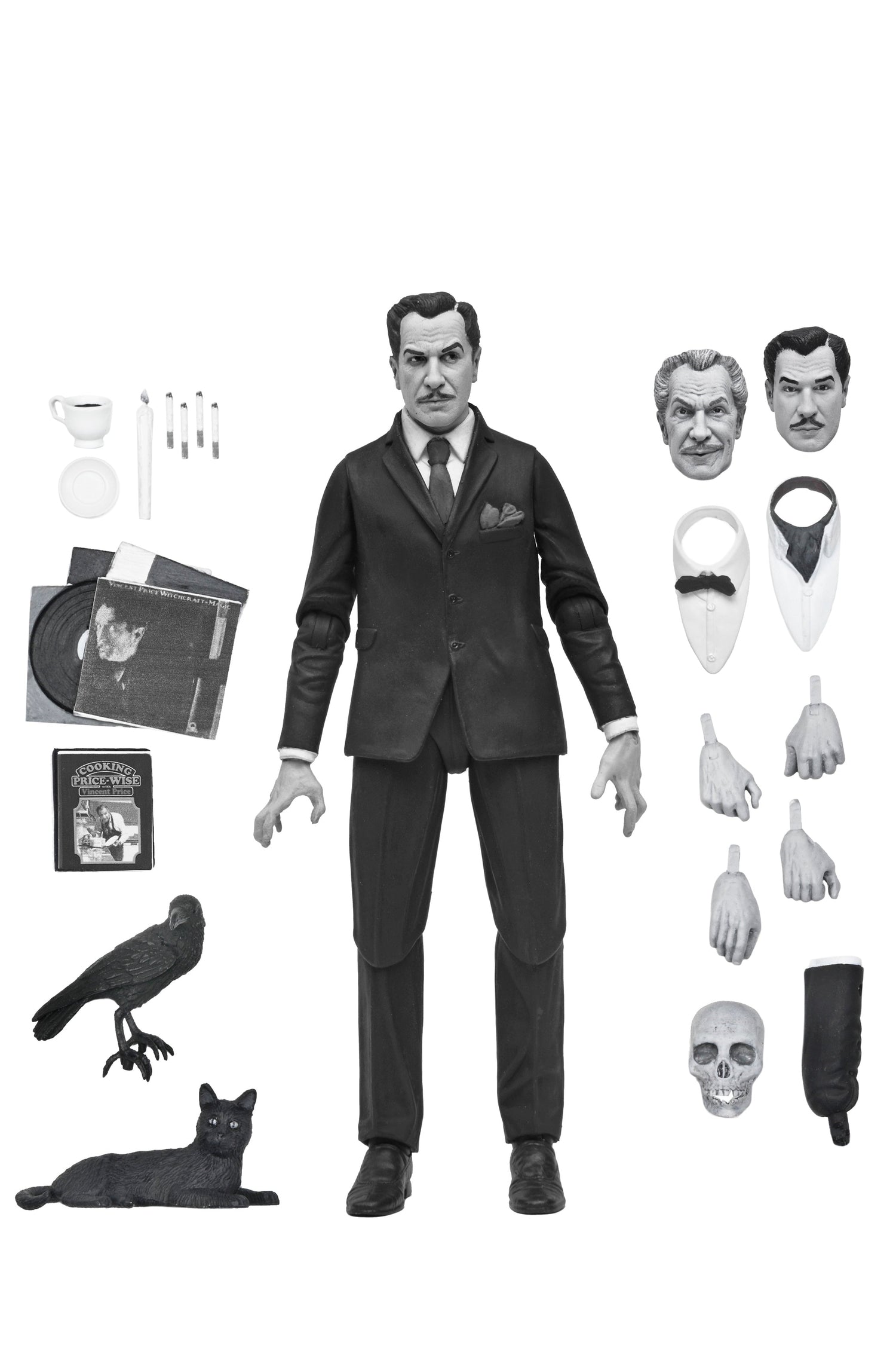 Ultimate Vincent Price 7&quot; Scale Action Figure (Black &amp; White) - NECA