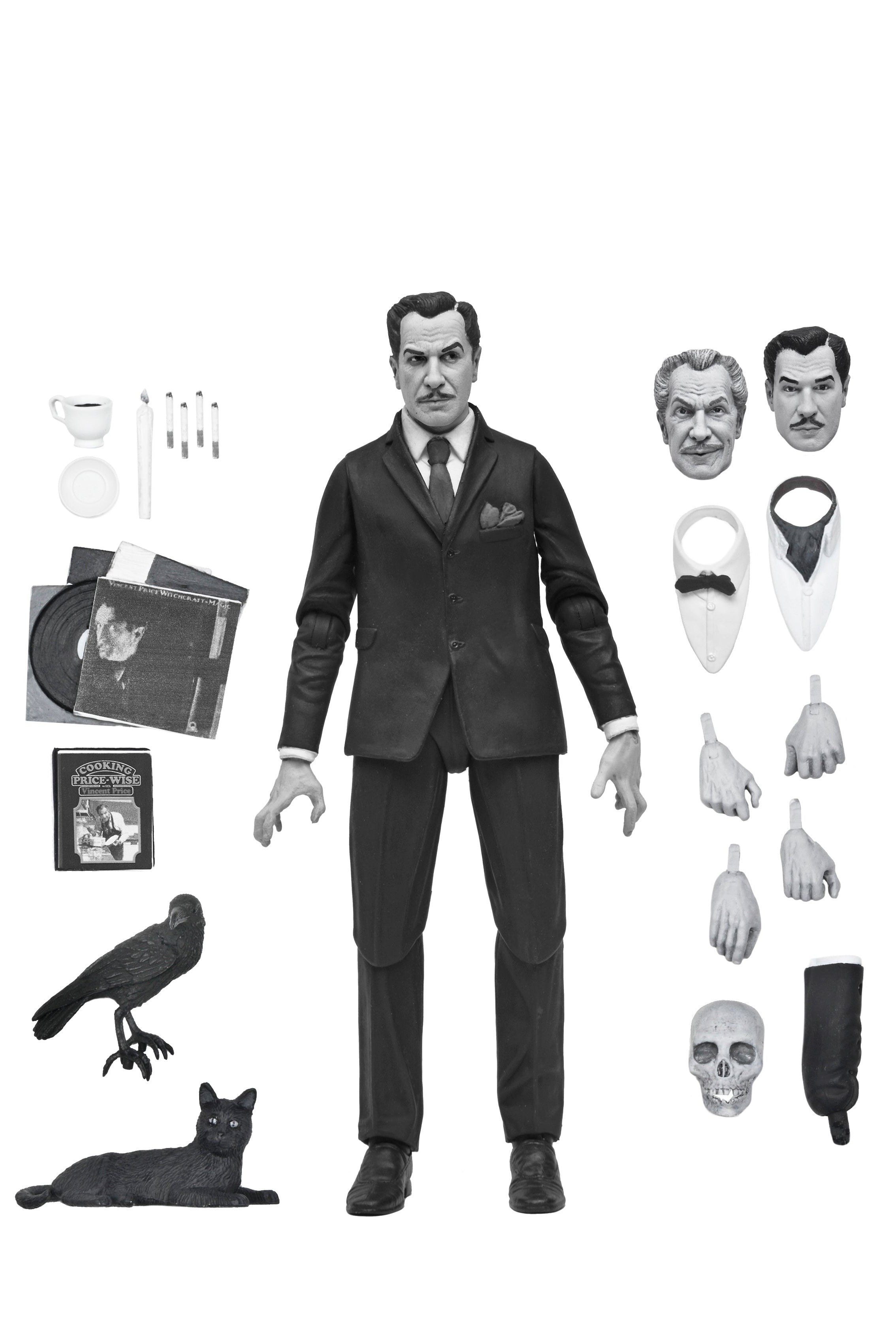 Ultimate Vincent Price 7&quot; Scale Action Figure (Black &amp; White) - NECA