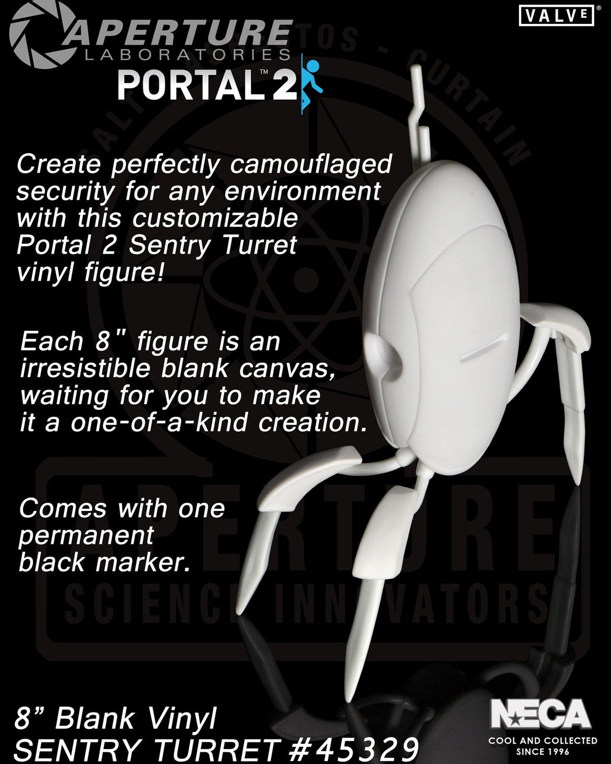 Portal 2 - Sentry Turret 8" Blank Vinyl Figure on the NECA Store
