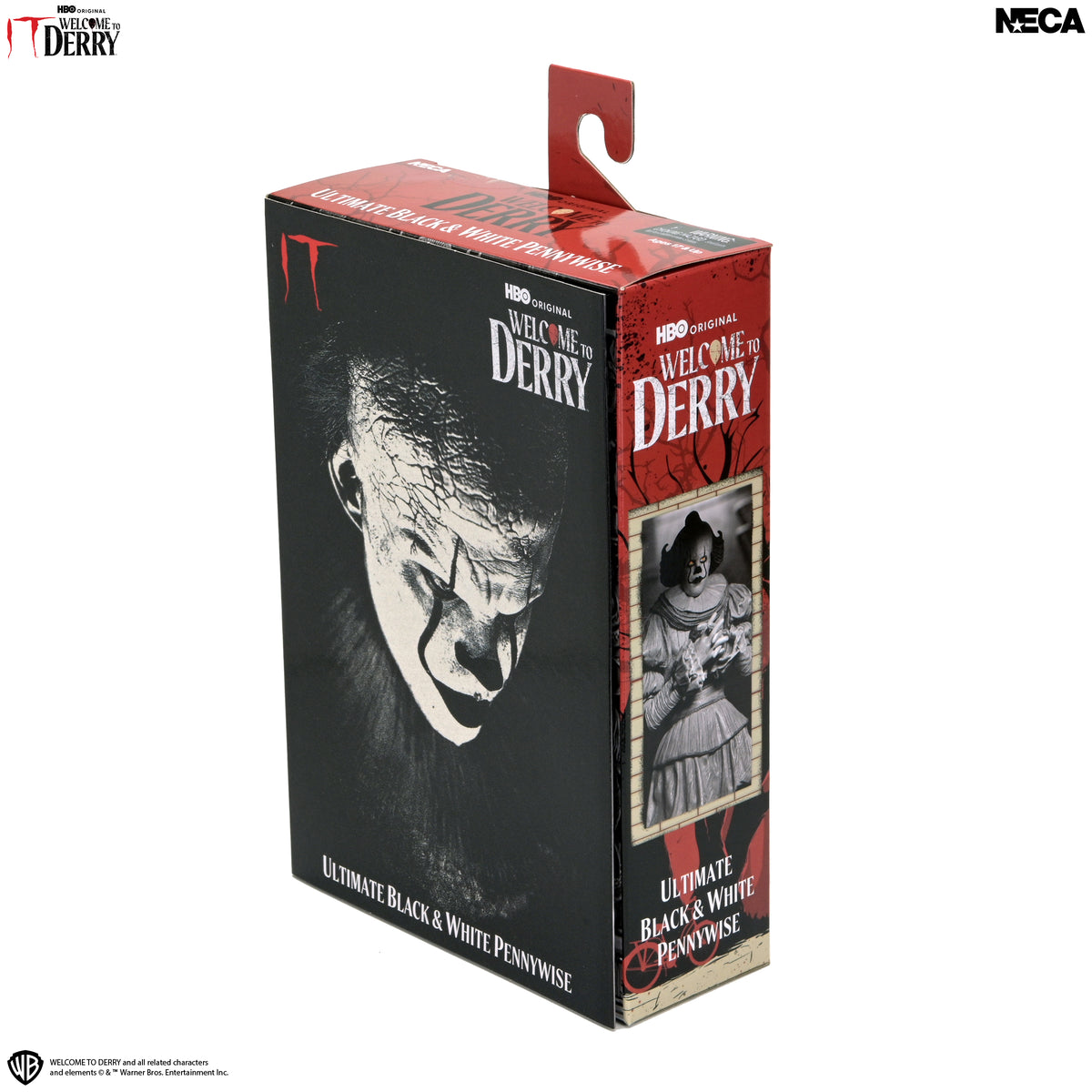 IT: Welcome to Derry - Ultimate Black &amp; White Pennywise 7” Scale Action Figure on the NECA Store