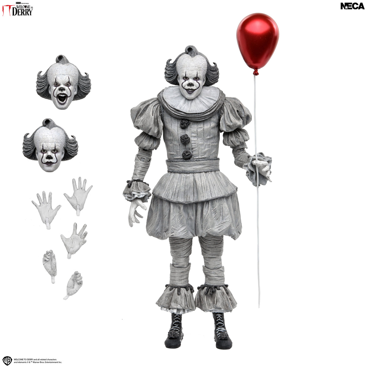 IT: Welcome to Derry - Ultimate Black &amp; White Pennywise 7” Scale Action Figure on the NECA Store