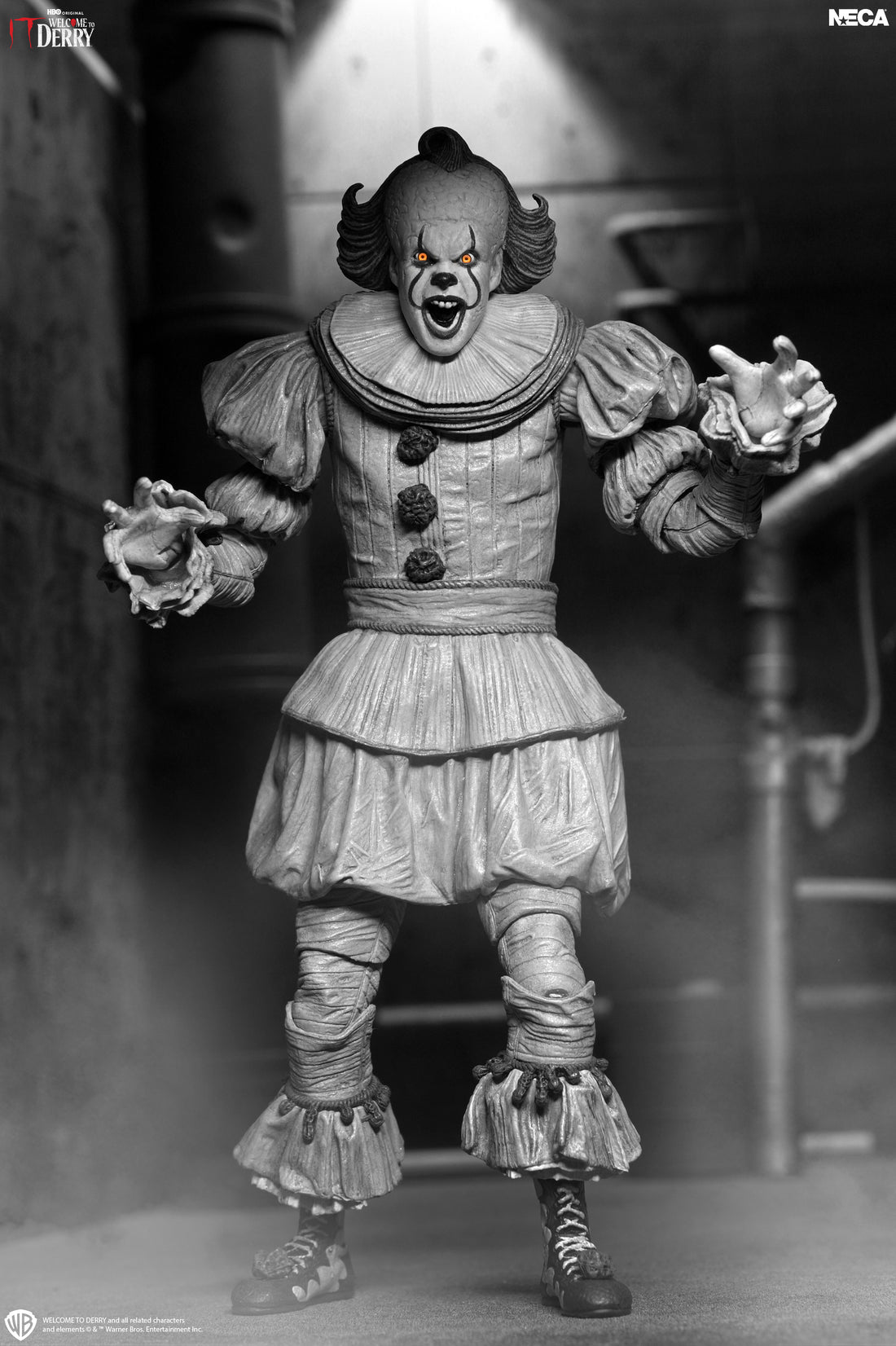 IT: Welcome to Derry - Ultimate Black &amp; White Pennywise 7” Scale Action Figure on the NECA Store