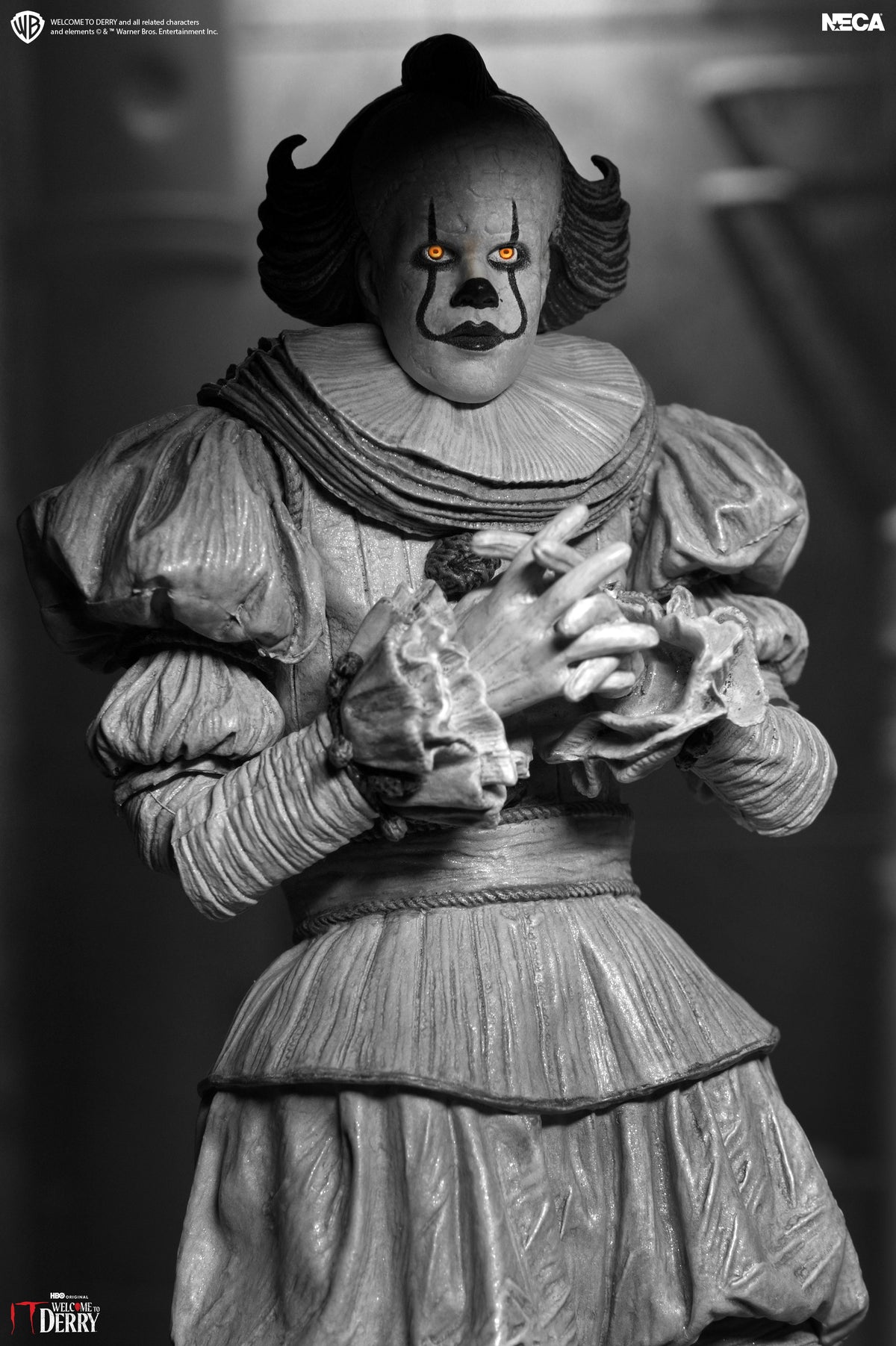 IT: Welcome to Derry - Ultimate Black &amp; White Pennywise 7” Scale Action Figure on the NECA Store