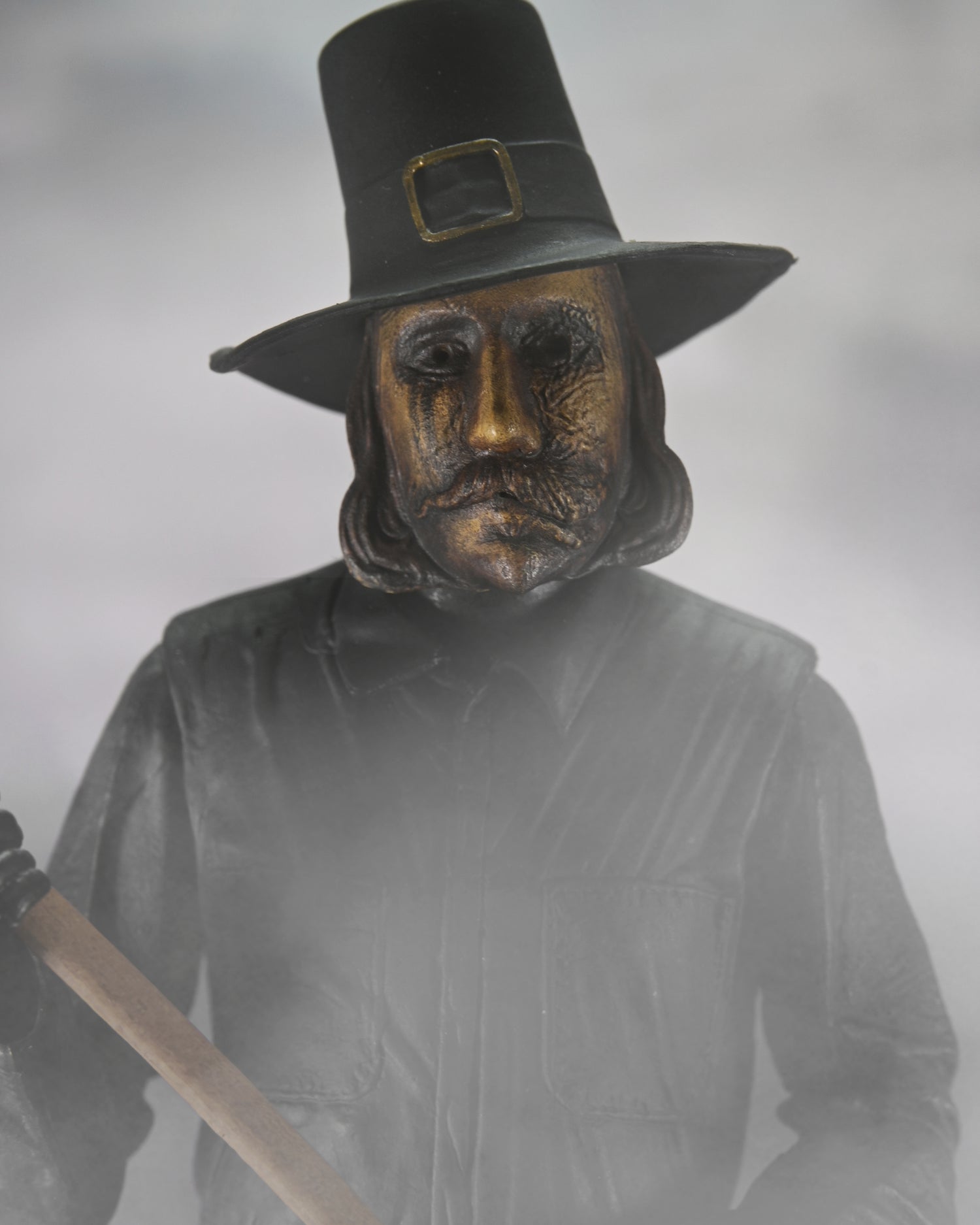 Thanksgiving - Ultimate John Carver 7” Scale Action Figure close up with smoke