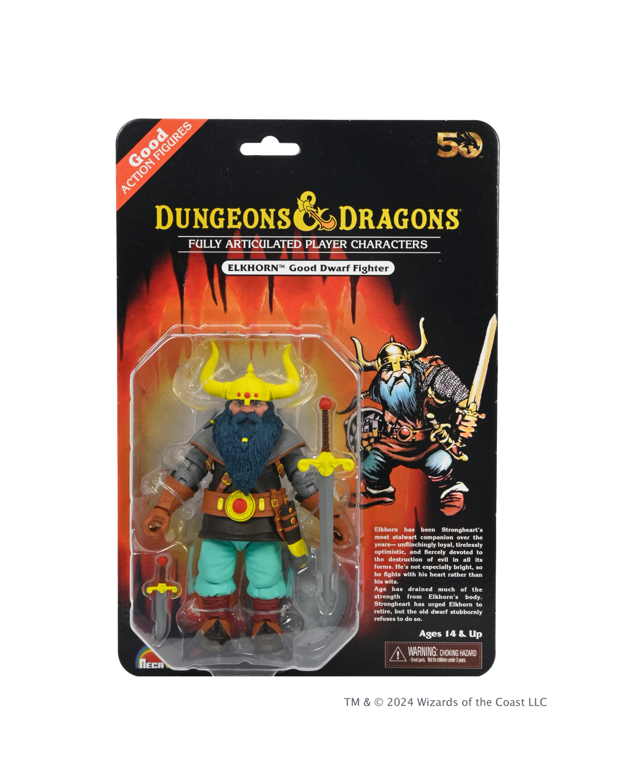 Dungeons and Dragons - 50th Anniversary Elkhorn 7&quot; Scale Figure on Blister Card - NECA