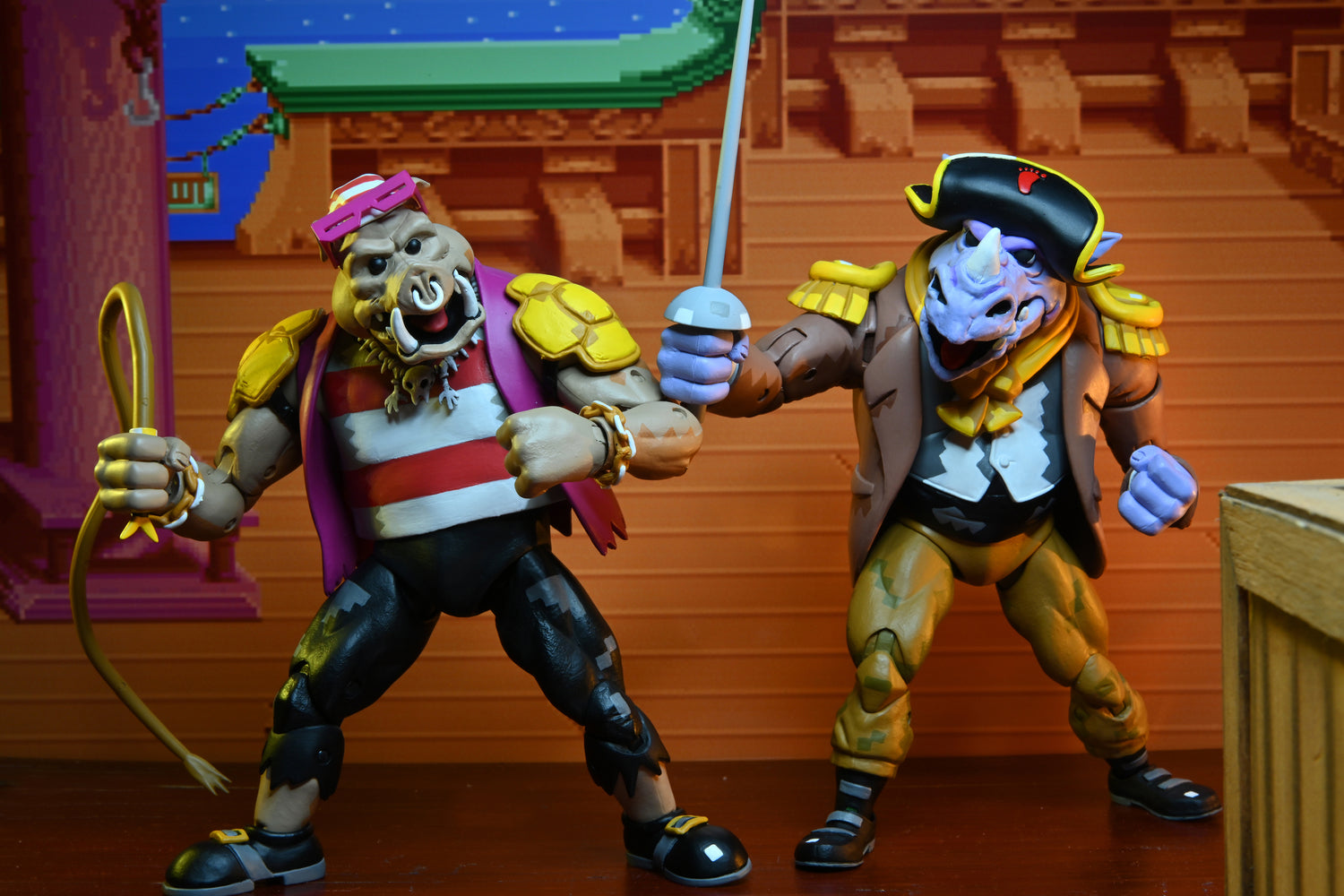 Teenage Mutant Ninja Turtles - Turtles in Time Pirate Rocksteady &amp; Bebop 7” Scale Action Figures (2-Pack) on the NECA Store