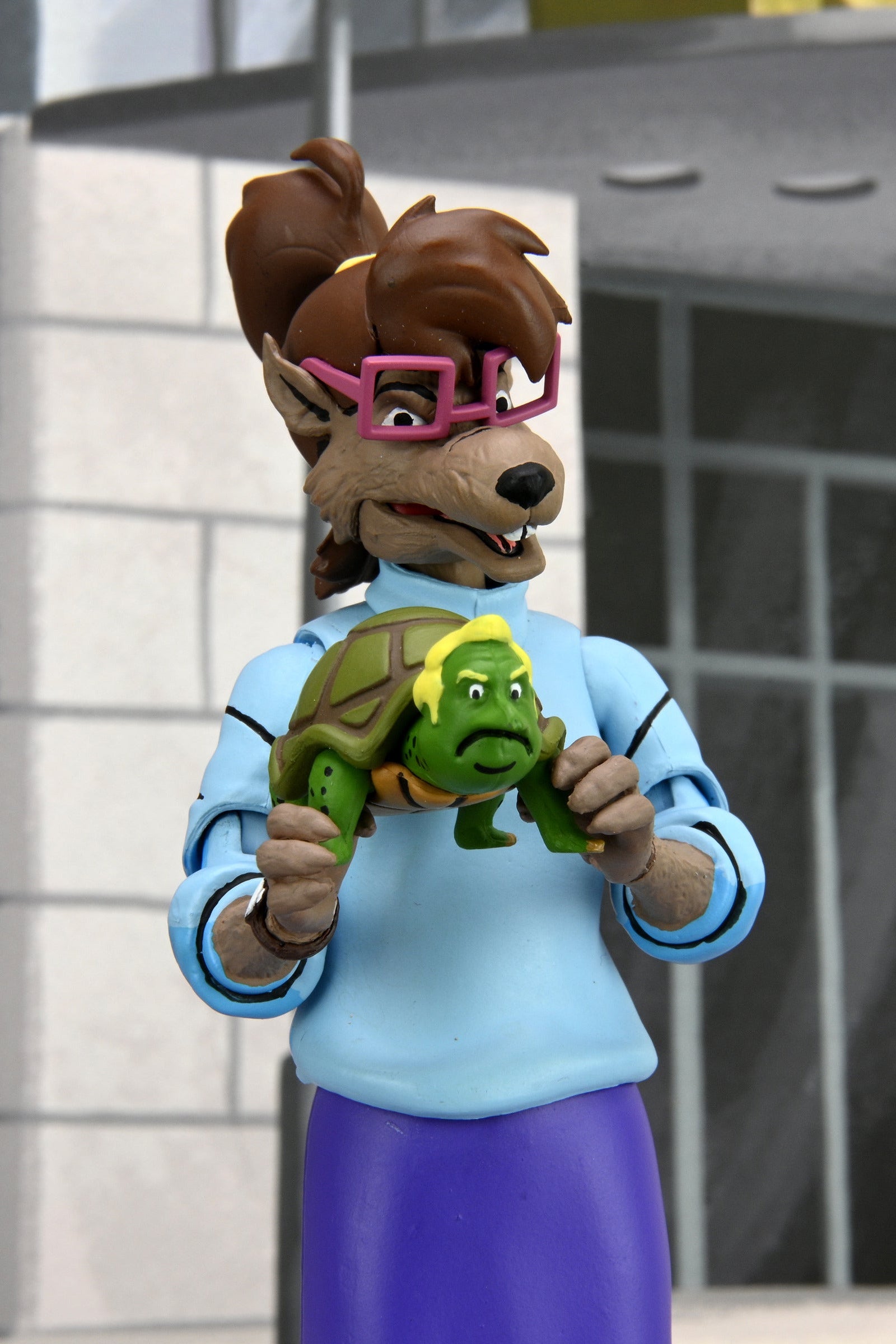 Were-Rat Irma figure and accessories from the Teenage Mutant Ninja Turtles (1987 Cartoon) - Channel 6 Newsroom 7” Scale Action Figure 4-Pack - NECA