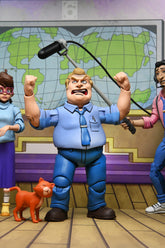 Irma, Burne, and Vernon figures and accessories from the Teenage Mutant Ninja Turtles (1987 Cartoon) - Channel 6 Newsroom 7” Scale Action Figure 4-Pack - NECA