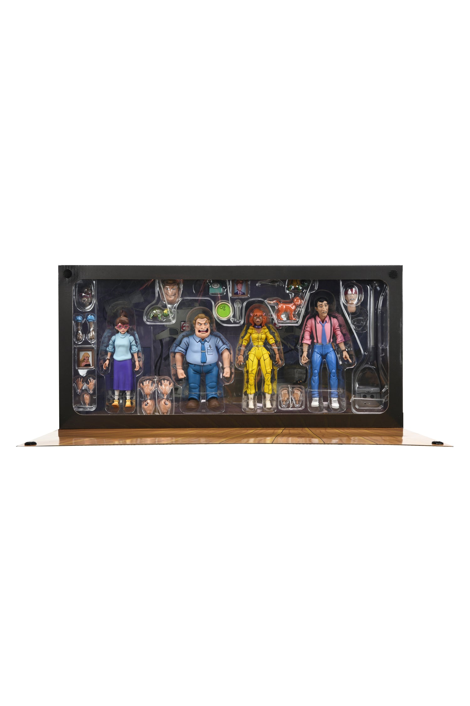 Packaging of Teenage Mutant Ninja Turtles (1987 Cartoon) - Channel 6 Newsroom 7” Scale Action Figure 4-Pack - NECA