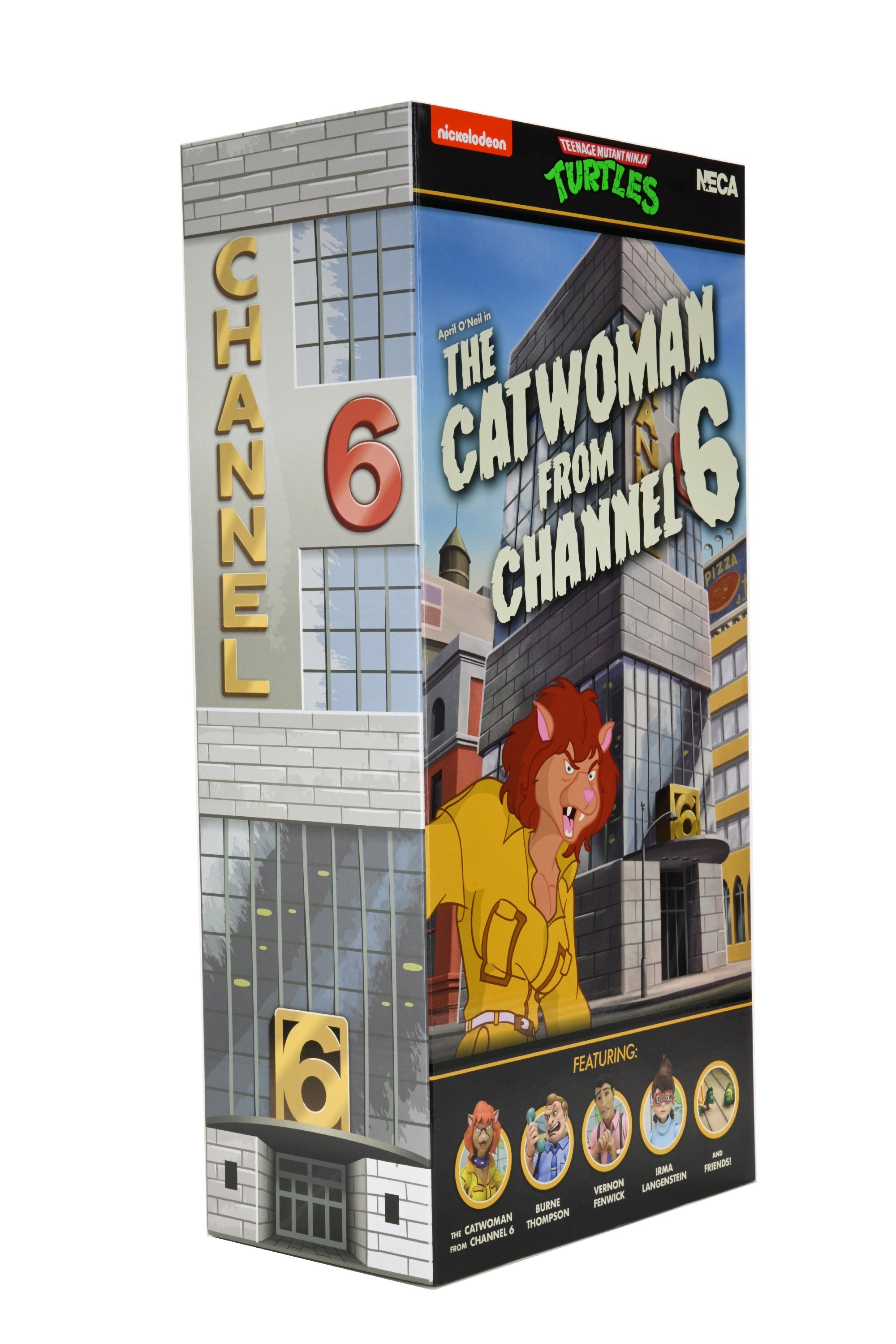 Packaging of Teenage Mutant Ninja Turtles (1987 Cartoon) - Channel 6 Newsroom 7” Scale Action Figure 4-Pack - NECA