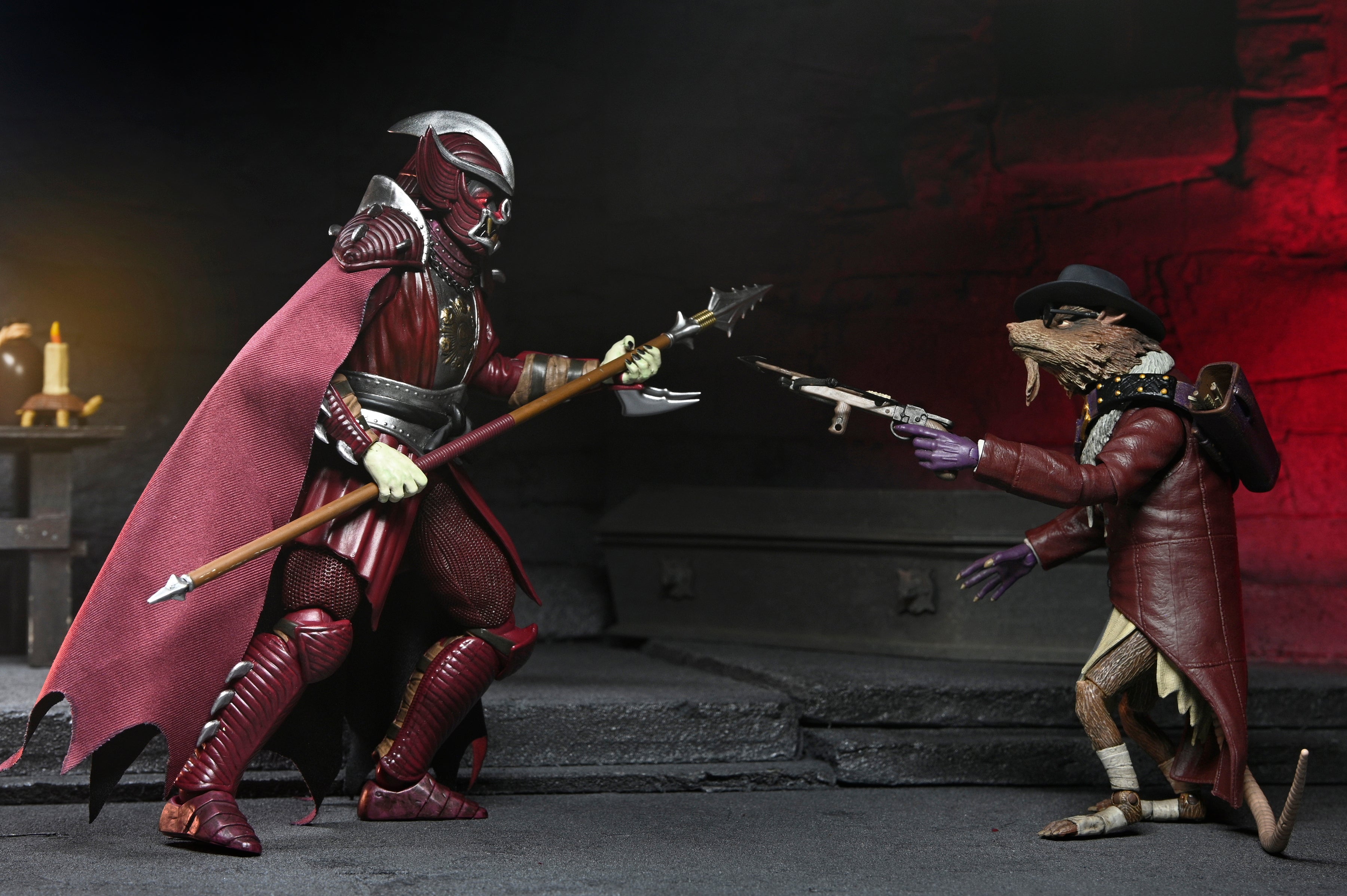 Universal Monsters x Teenage Mutant Ninja Turtles - Shredder as Dracula 7” Scale Action Figure on the NECA Store - Featuring Splinter as Van Helsing
