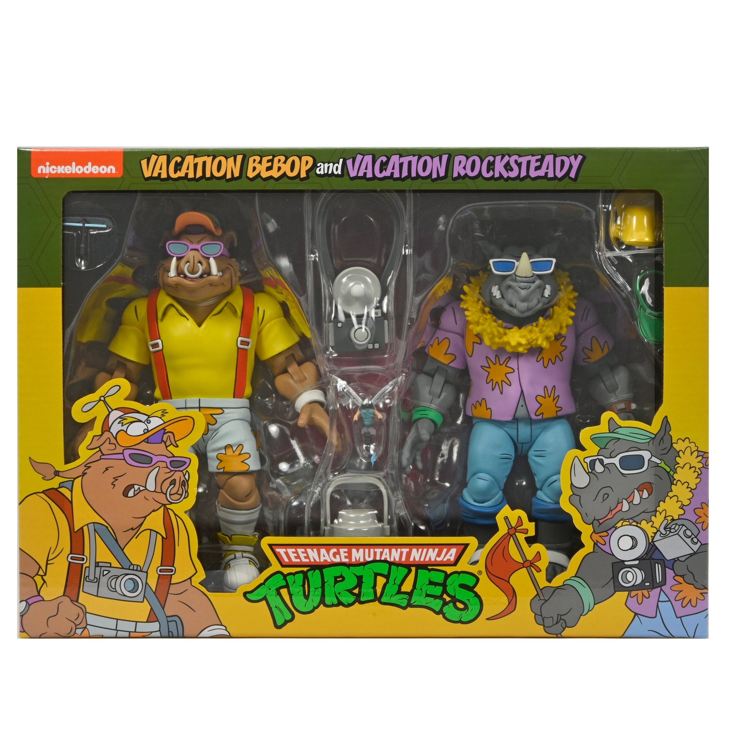 Teenage Mutant Ninja Turtles (Cartoon) - Vacation Bebop and Rocksteady 7&quot; Scale Action Figure 2-Pack - NECA