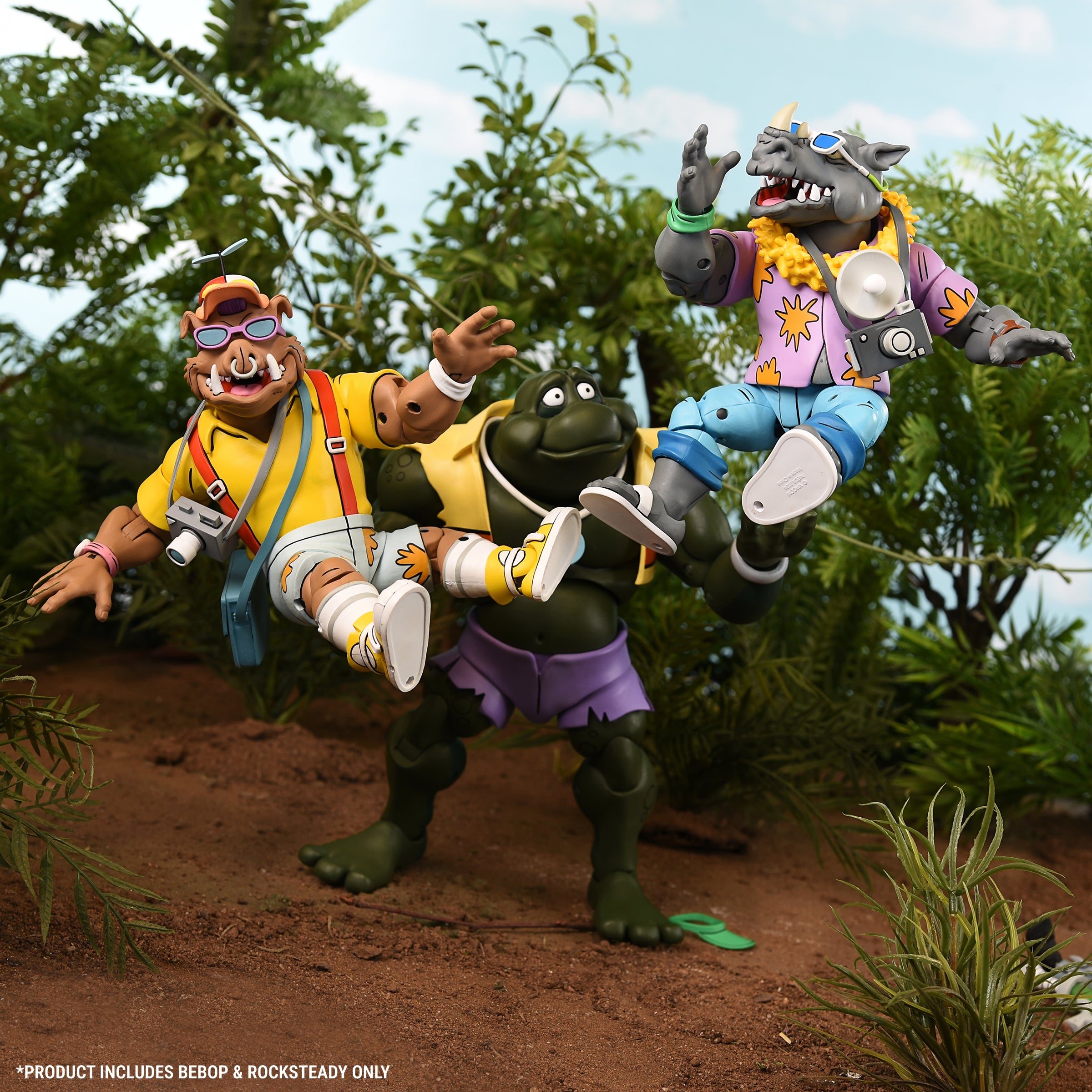 Teenage Mutant Ninja Turtles (Cartoon) - Vacation Bebop and Rocksteady 7&quot; Scale Action Figure 2-Pack - NECA