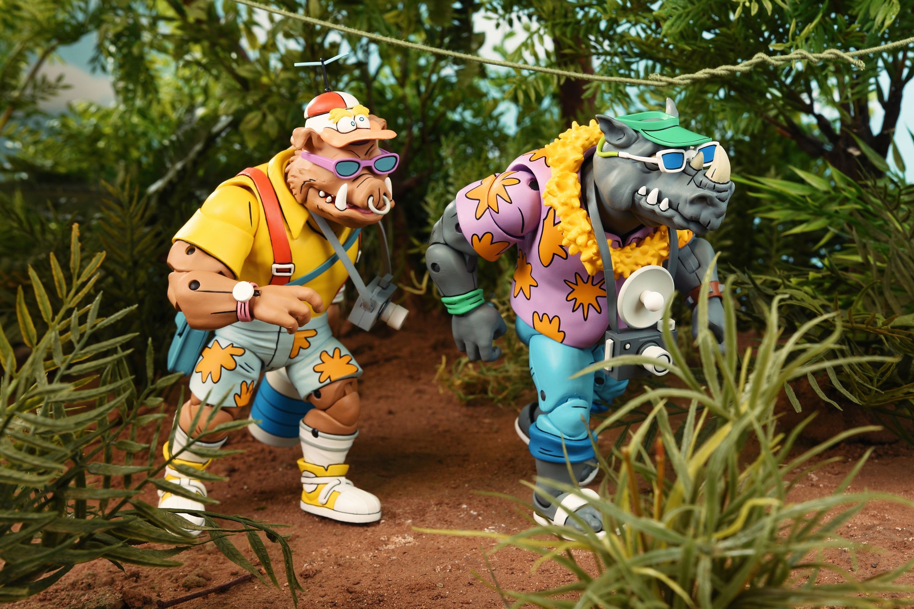 Teenage Mutant Ninja Turtles (Cartoon) - Vacation Bebop and Rocksteady 7" Scale Action Figure 2-Pack - NECA