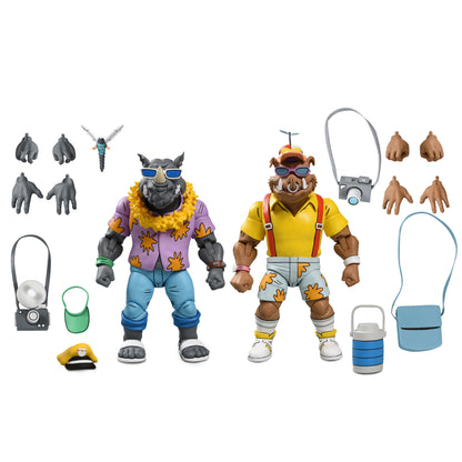 Teenage Mutant Ninja Turtles (Cartoon) - Vacation Bebop and Rocksteady 7&quot; Scale Action Figure 2-Pack - NECA