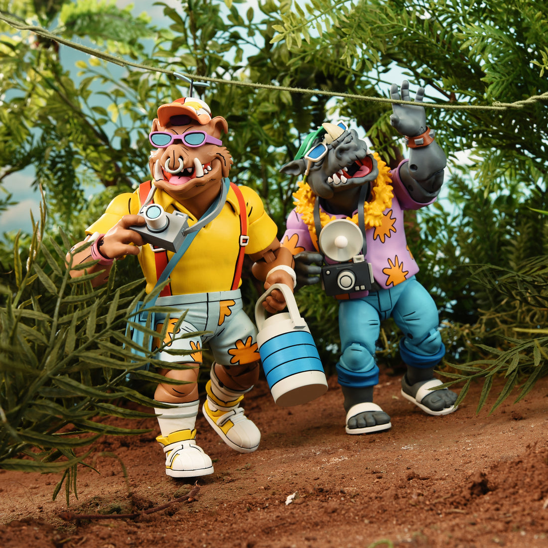 Teenage Mutant Ninja Turtles (Cartoon) - Vacation Bebop and Rocksteady 7&quot; Scale Action Figure 2-Pack - NECA