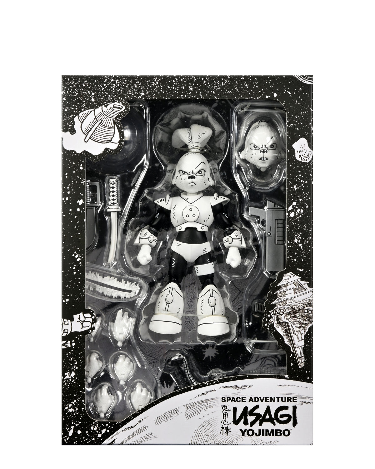 Usagi Yojimbo - Space Adventure Usagi Yojimbo Black &amp; White 7" Scale Action Figure