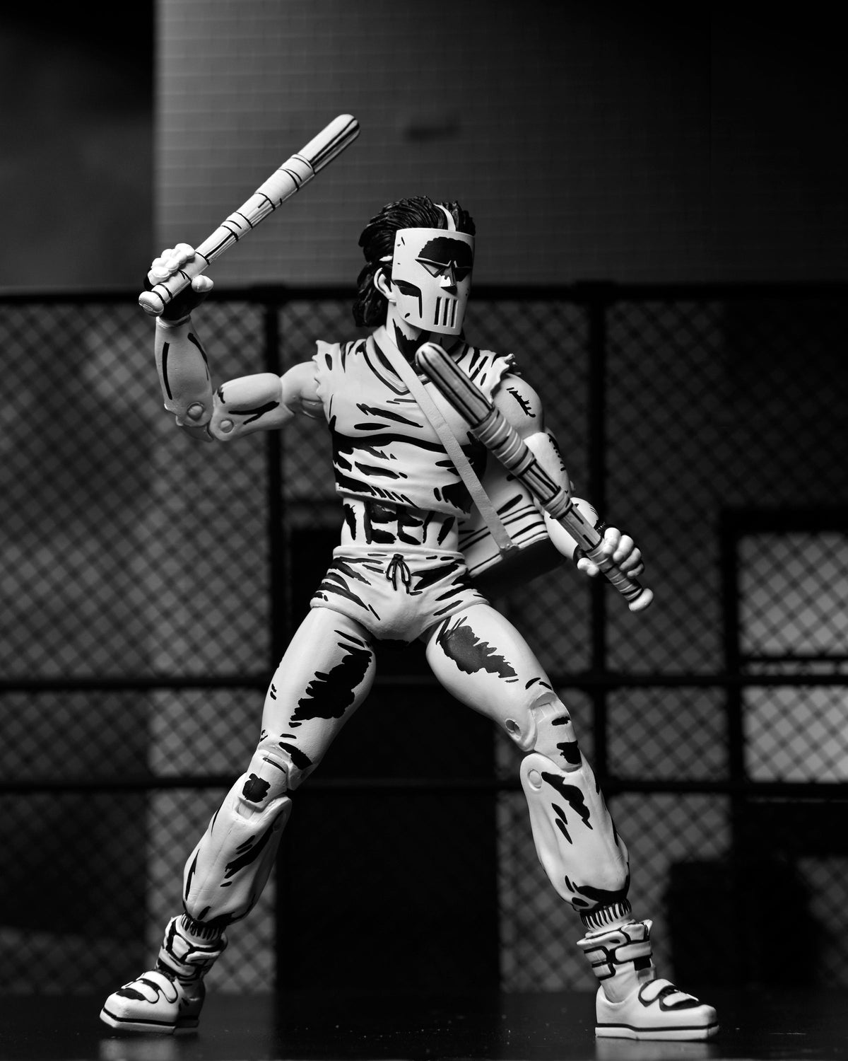 Teenage Mutant Ninja Turtles (Mirage Comics) - Black &amp; White Casey Jones 7” Scale Action Figure - NECA