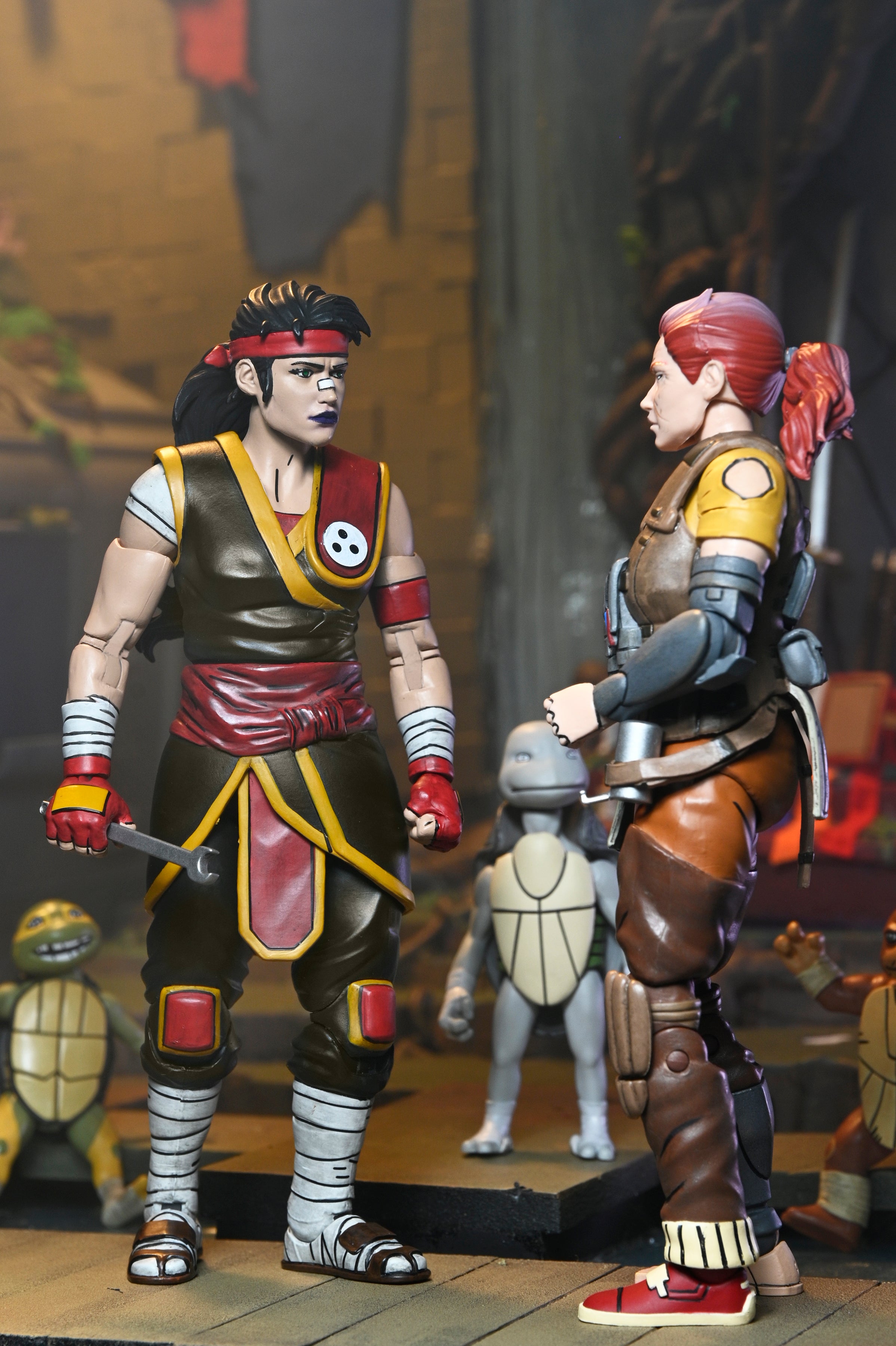 Teenage Mutant Ninja Turtles (The Last Ronin - The Lost Years) - Ultimate Casey Marie with Baby Odyn &amp; Uno Action Figures - NECA - Grammy April also shown