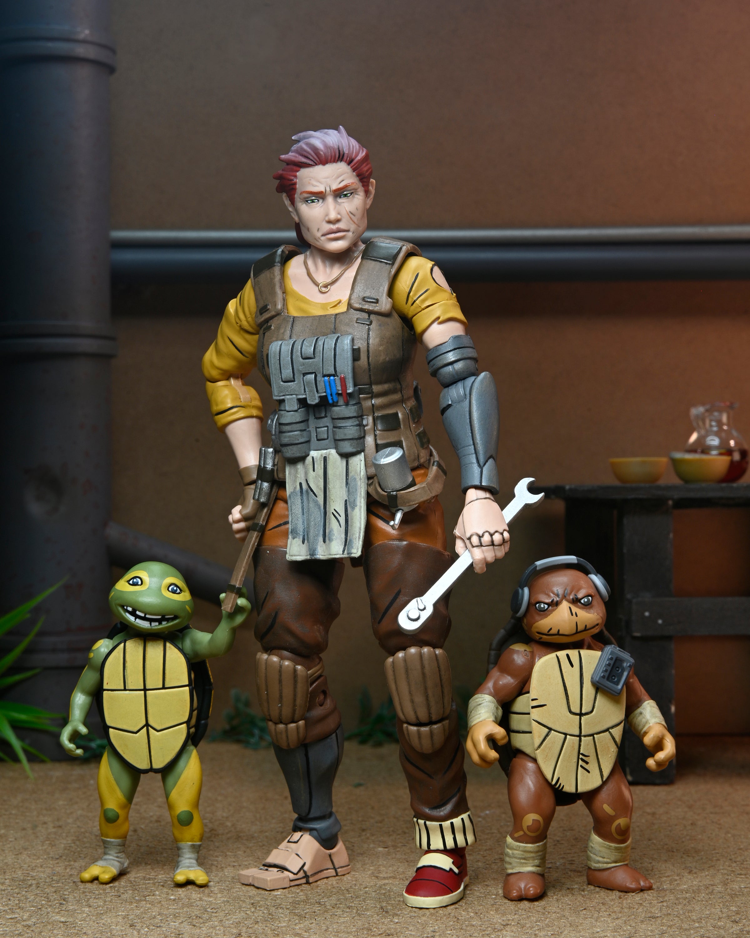 Teenage Mutant Ninja Turtles (The Last Ronin - The Lost Years) - Grammy April with Baby Yi &amp; Moja 7” Scale Action Figures - NECA