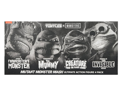 Universal Monsters x Teenage Mutant Ninja Turtles – Black &amp; White Turtles 7” Scale Action Figure 4-Pack - NECA