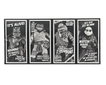 Universal Monsters x Teenage Mutant Ninja Turtles – Black &amp; White Turtles 7” Scale Action Figure 4-Pack - NECA