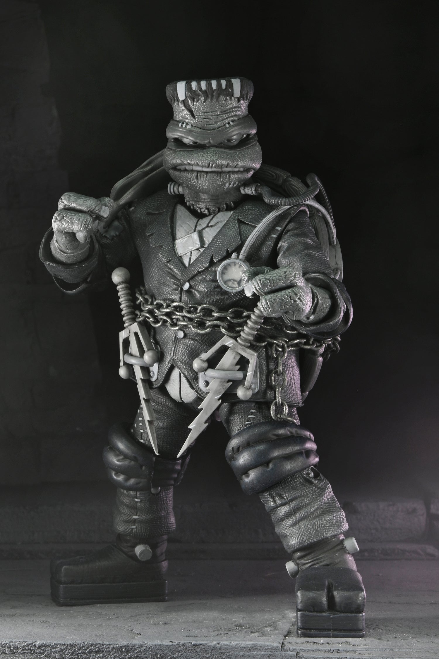 Universal Monsters x Teenage Mutant Ninja Turtles – Black &amp; White Turtles 7” Scale Action Figure 4-Pack - NECA