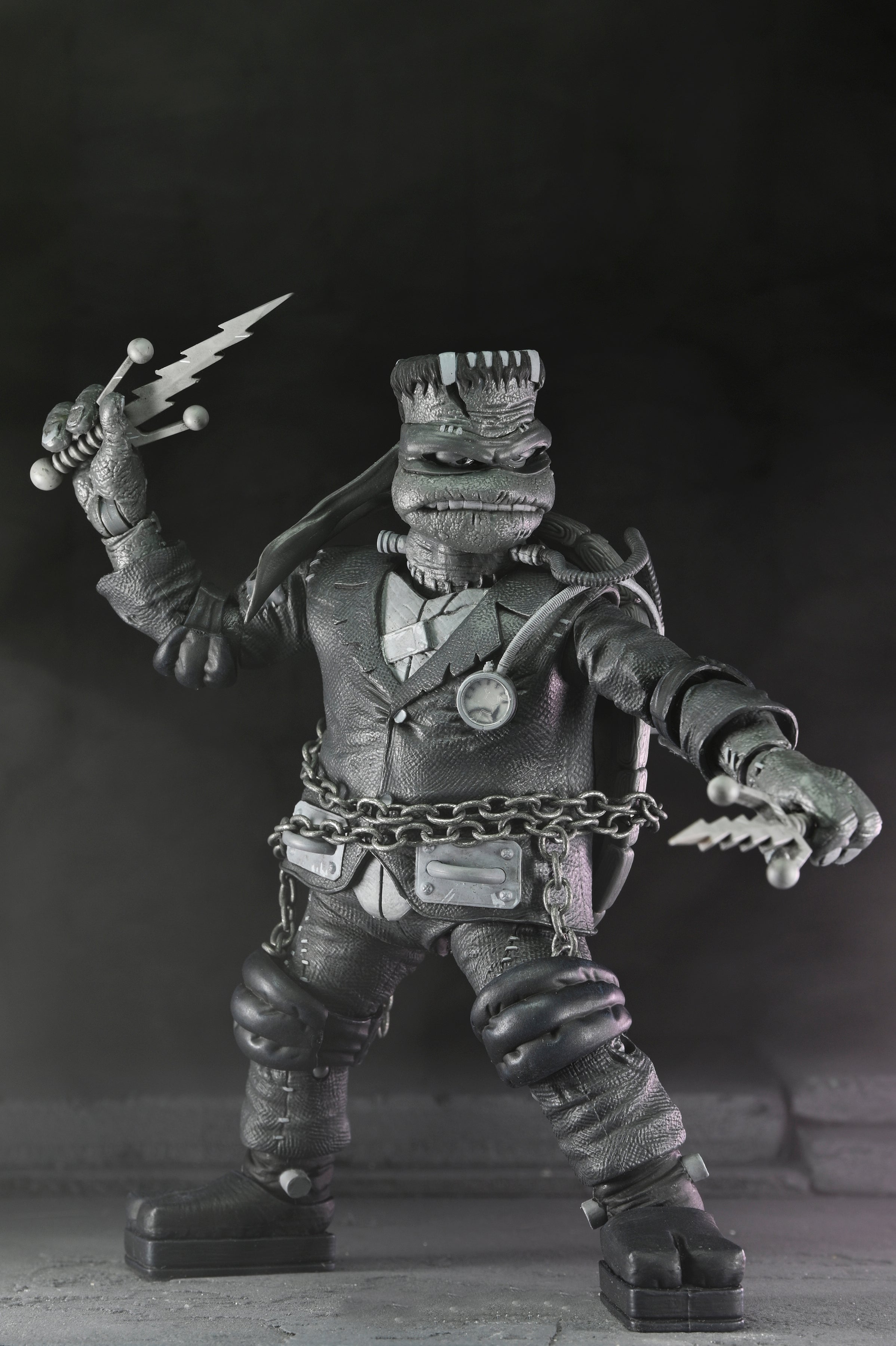 Universal Monsters x Teenage Mutant Ninja Turtles – Black &amp; White Turtles 7” Scale Action Figure 4-Pack - NECA
