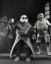 Universal Monsters x Teenage Mutant Ninja Turtles – Black & White Turtles 7” Scale Action Figure 4-Pack - NECA