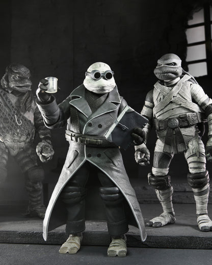 Universal Monsters x Teenage Mutant Ninja Turtles – Black &amp; White Turtles 7” Scale Action Figure 4-Pack - NECA