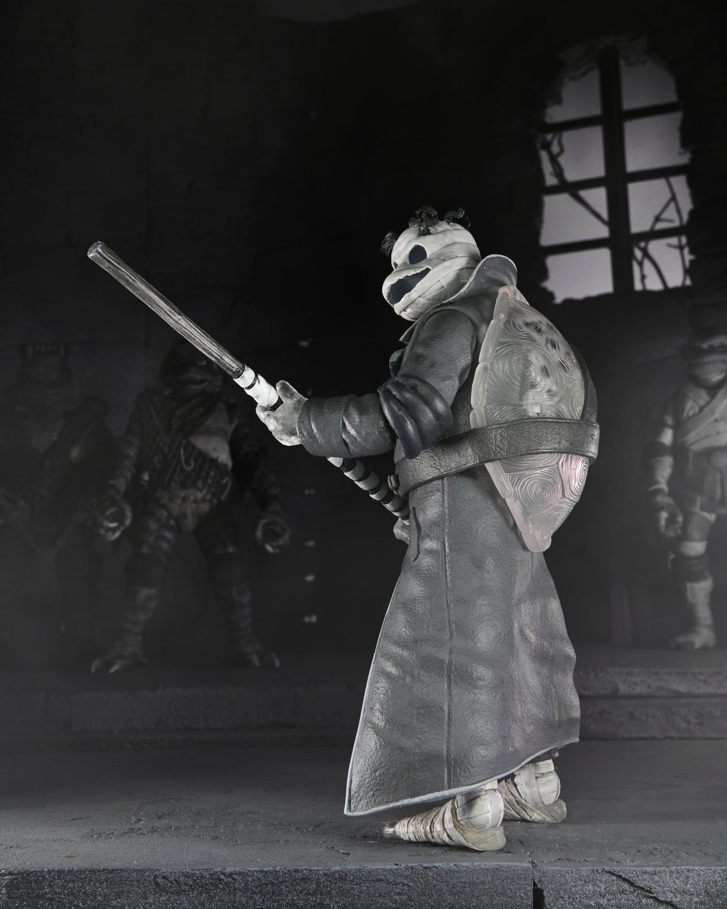 Universal Monsters x Teenage Mutant Ninja Turtles – Black &amp; White Turtles 7” Scale Action Figure 4-Pack - NECA