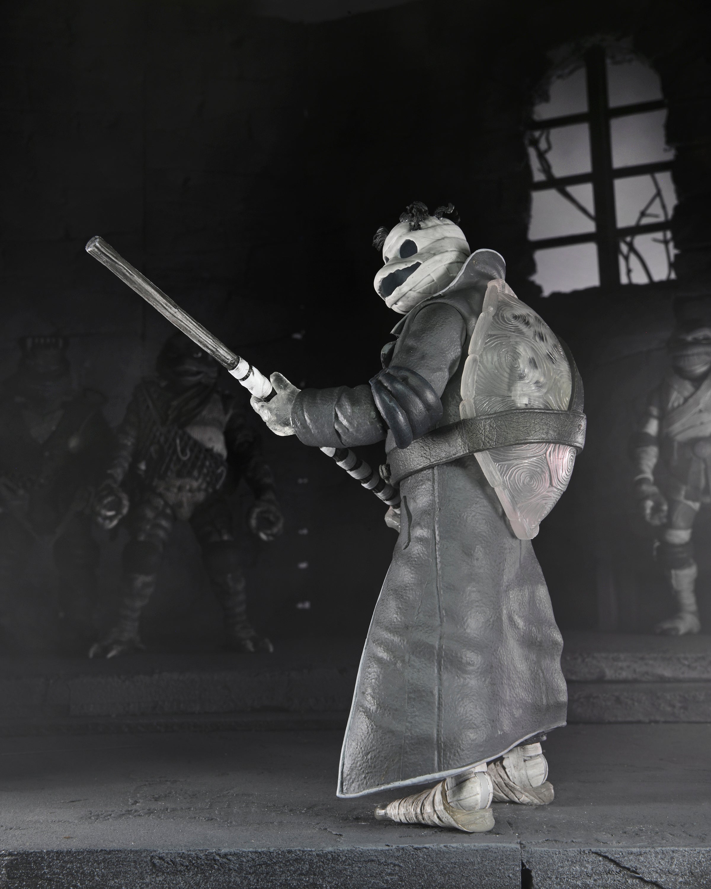 Universal Monsters x Teenage Mutant Ninja Turtles – Black &amp; White Turtles 7” Scale Action Figure 4-Pack - NECA