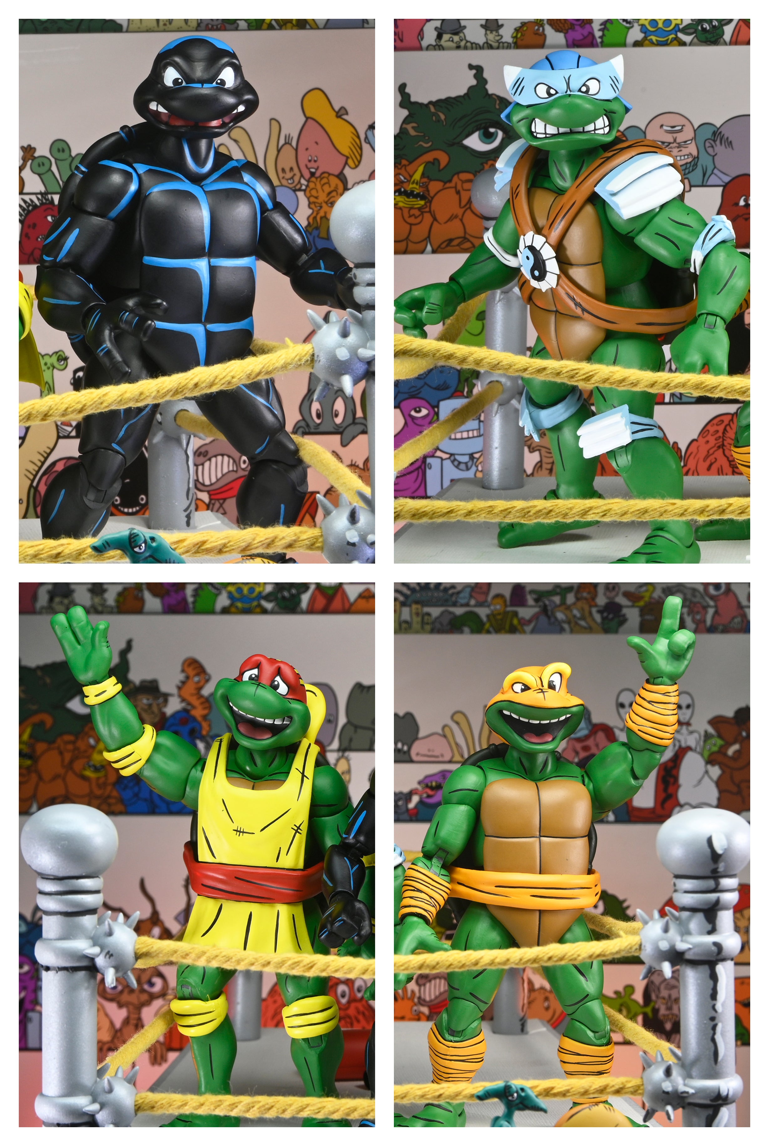 Teenage Mutant Ninja Turtles (Archie Comics) - Stump Wrestling Turtles 7” Scale Action Figure 4-Pack - NECA
