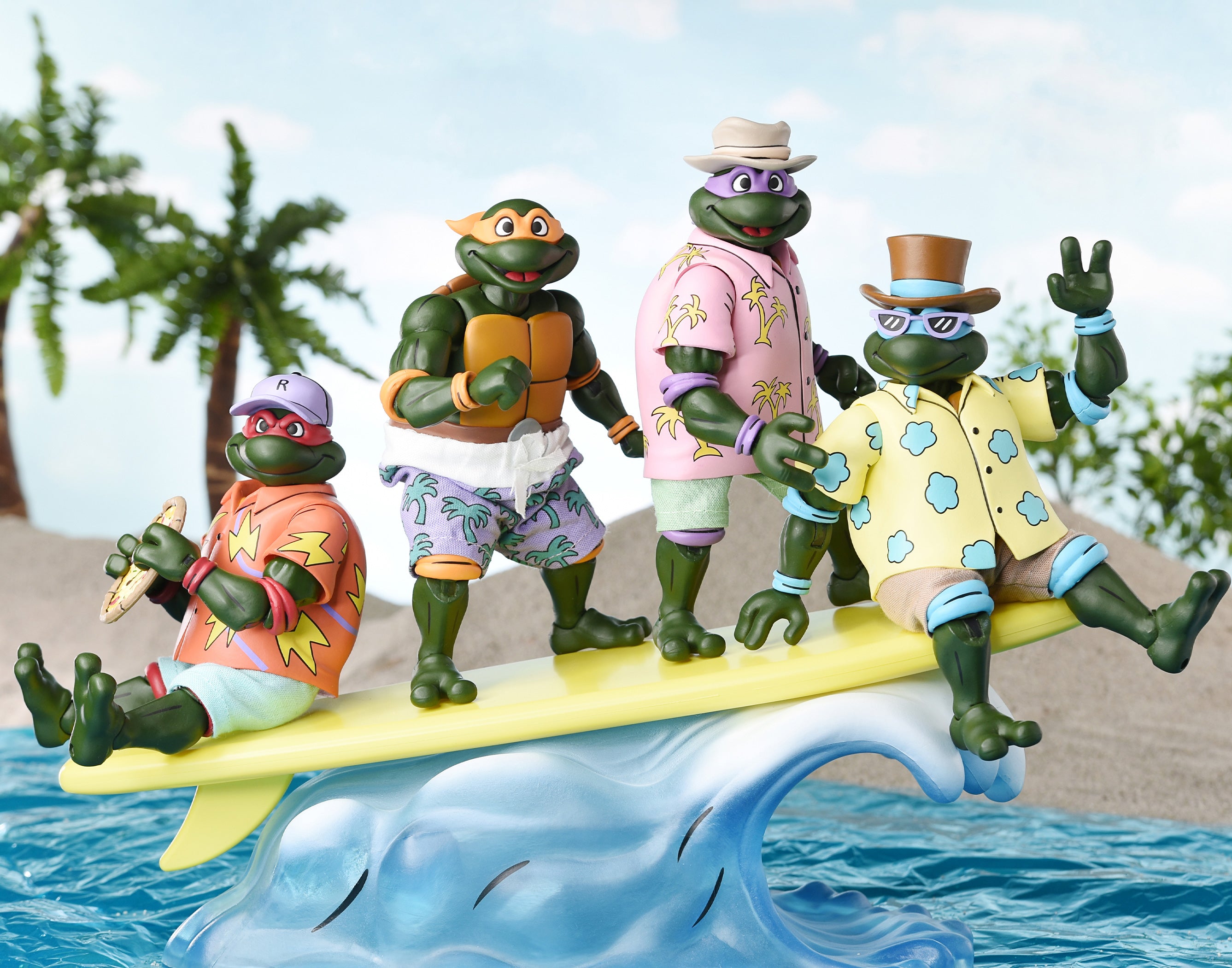 Teenage Mutant Ninja Turtles (Cartoon) - Sewer Surfing Turtles 7” Scale Action Figure 4-Pack (2025 Con Exclusive) - NECA