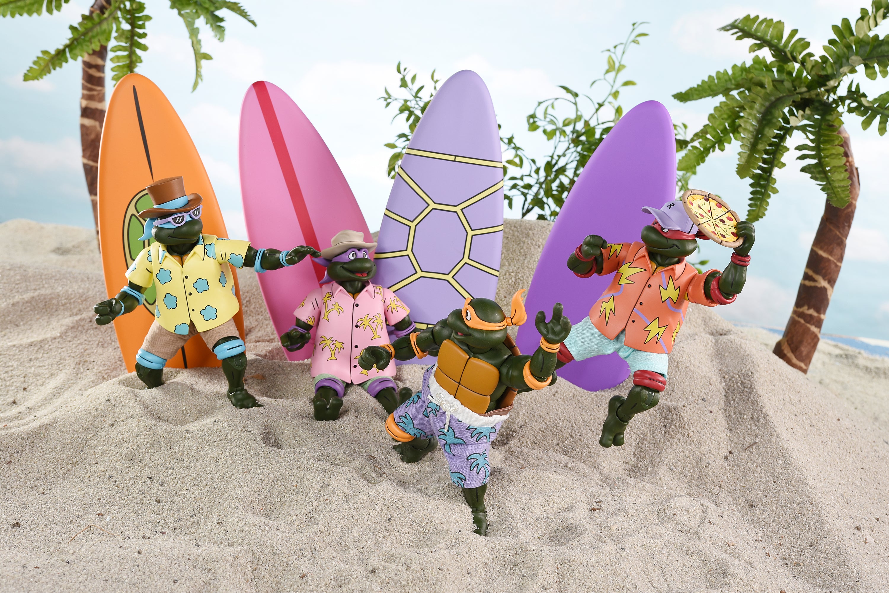 Teenage Mutant Ninja Turtles (Cartoon) - Sewer Surfing Turtles 7” Scale Action Figure 4-Pack (2025 Con Exclusive) - NECA