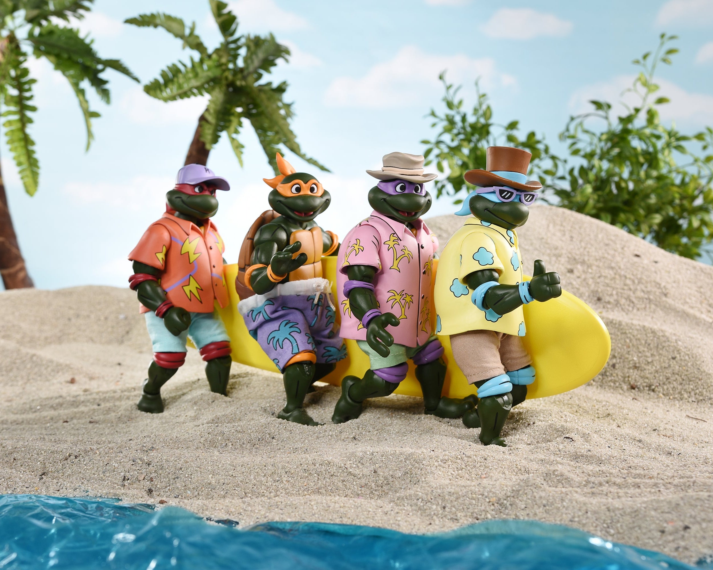 Teenage Mutant Ninja Turtles (Cartoon) - Sewer Surfing Turtles 7” Scale Action Figure 4-Pack (2025 Con Exclusive) - NECA