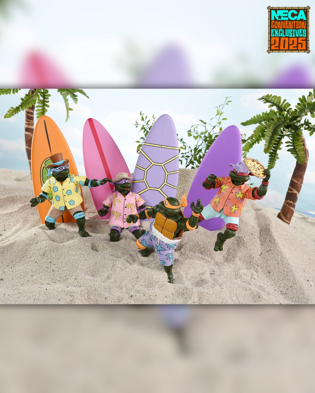 Teenage Mutant Ninja Turtles (Cartoon) - Sewer Surfing Turtles 7” Scale Action Figure 4-Pack (2025 Con Exclusive) - NECA