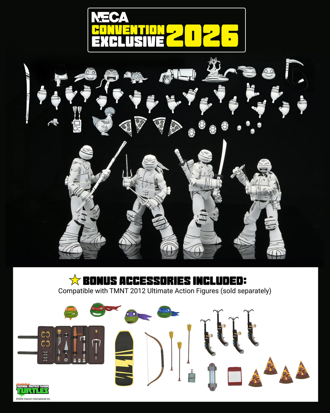 Teenage Mutant Ninja Turtles (2012 Cartoon) - Sketch Turtles 7" Scale Action Figure 4-Pack (2026 CON EXCLUSIVE) on the NECA Store