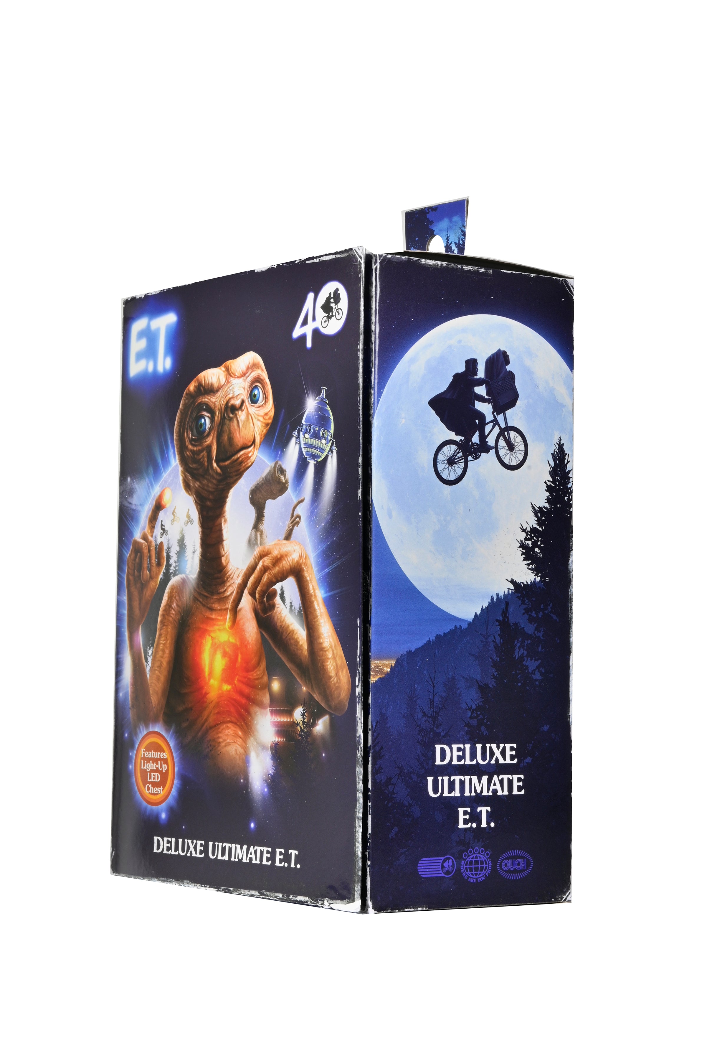 E.T. 40th Anniversary - 7&quot; Scale Action Figure - Ultimate Deluxe E.T. w LED Chest and “Phone Home” Communicator