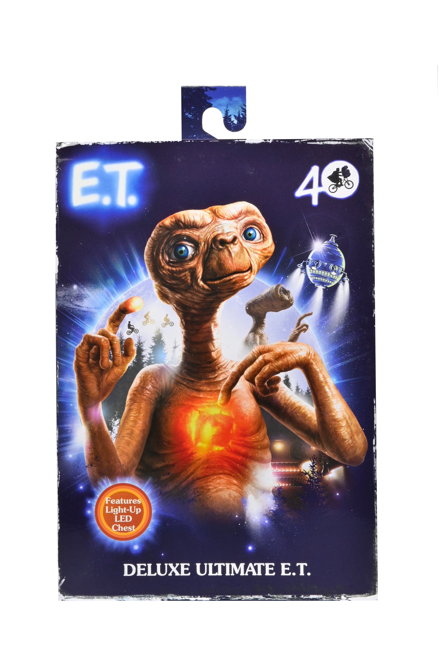 E.T. 40th Anniversary - 7&quot; Scale Action Figure - Ultimate Deluxe E.T. w LED Chest and “Phone Home” Communicator