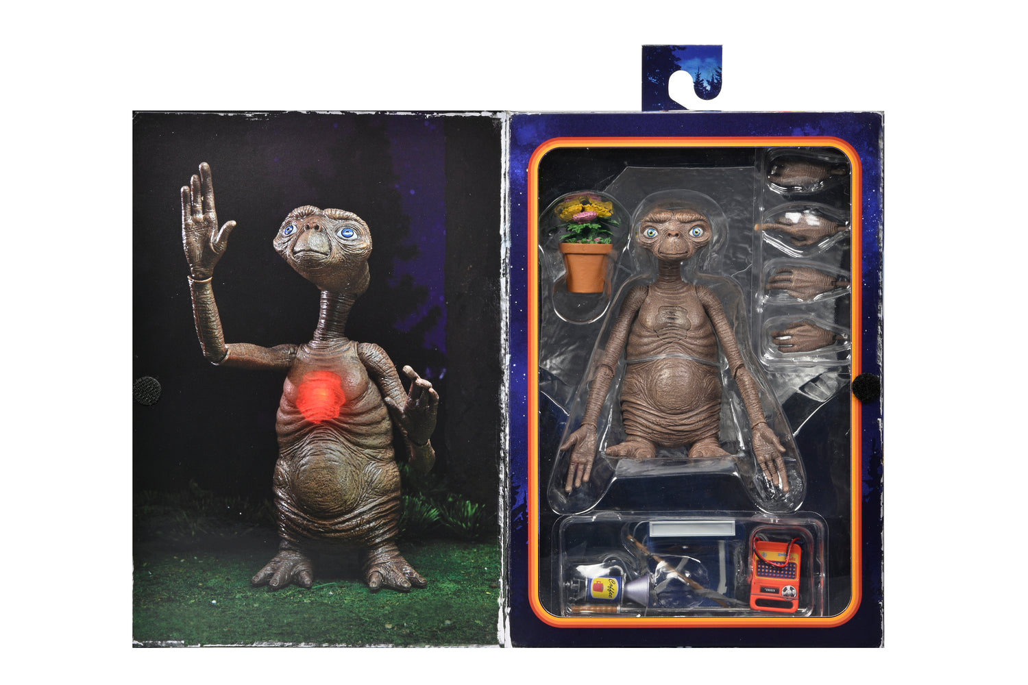 E.T. 40th Anniversary - 7&quot; Scale Action Figure - Ultimate Deluxe E.T. w LED Chest and “Phone Home” Communicator