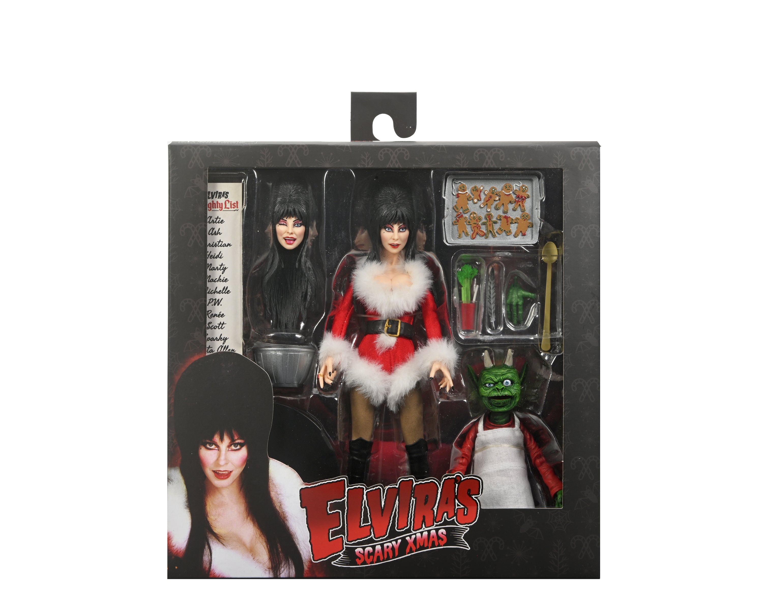 Elvira - &quot;Scary Xmas&quot; Elvira 8&quot; Clothed Action Figure - NECA